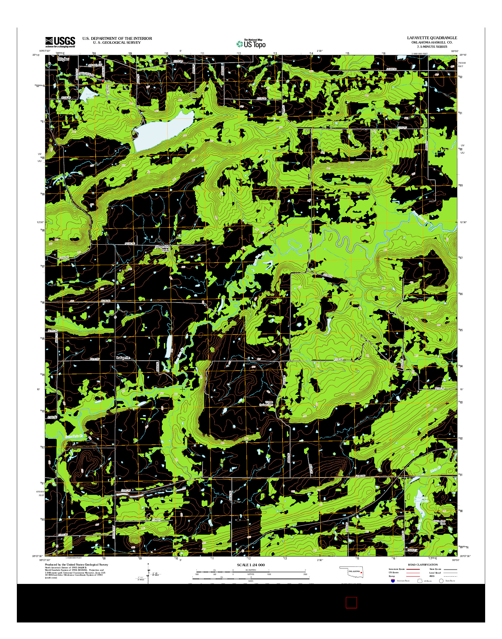 USGS US TOPO 7.5-MINUTE MAP FOR LAFAYETTE, OK 2012