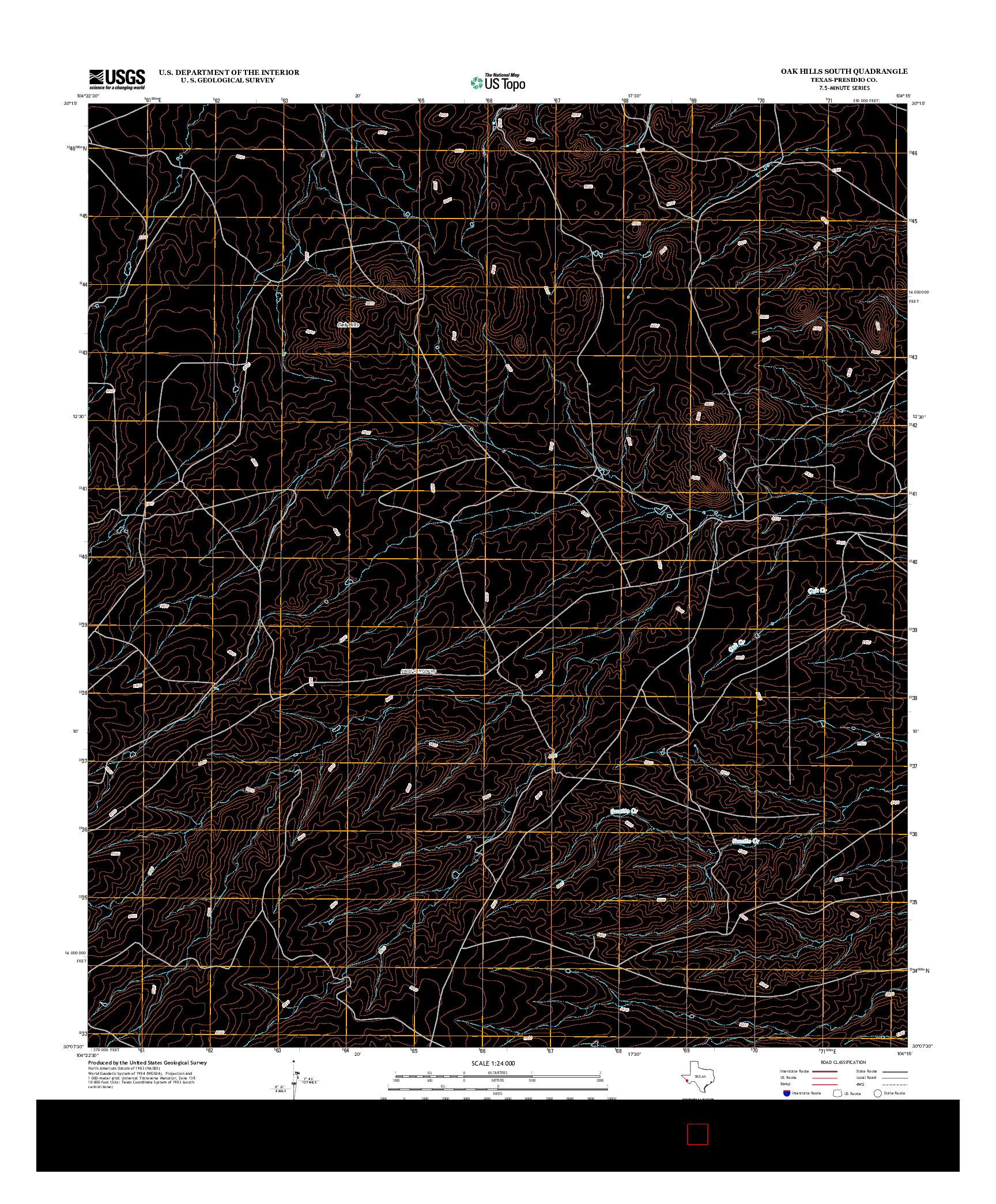 USGS US TOPO 7.5-MINUTE MAP FOR OAK HILLS SOUTH, TX 2012