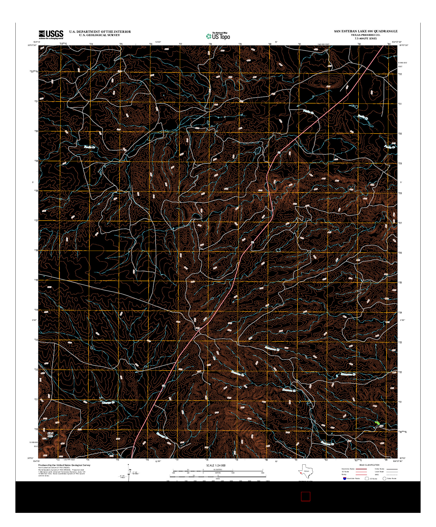 USGS US TOPO 7.5-MINUTE MAP FOR SAN ESTEBAN LAKE SW, TX 2012