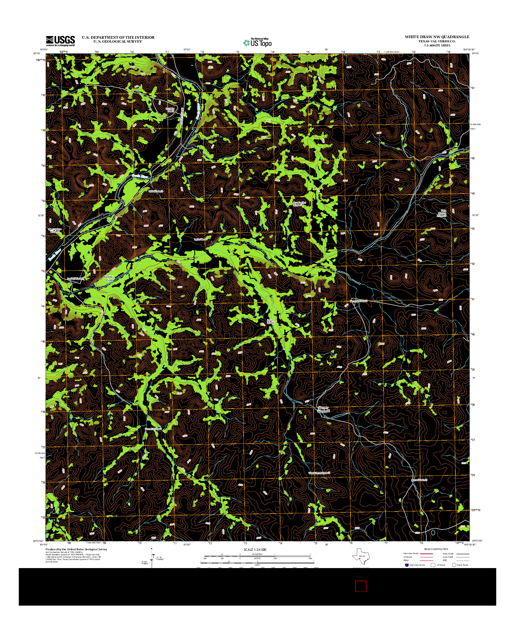 USGS US TOPO 7.5-MINUTE MAP FOR WHITE DRAW NW, TX 2012