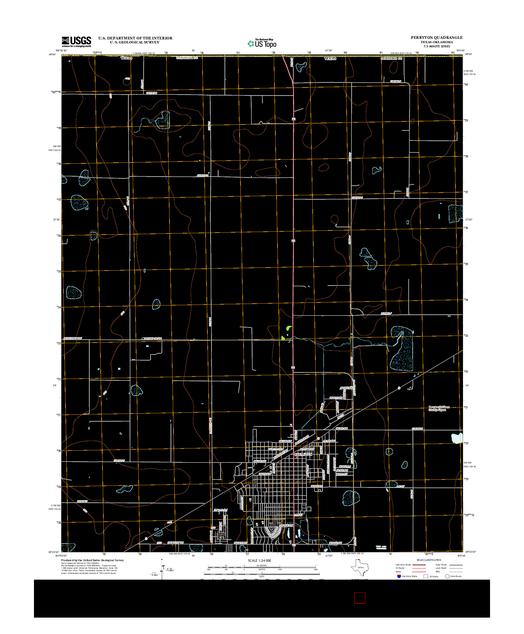 USGS US TOPO 7.5-MINUTE MAP FOR PERRYTON, TX-OK 2012