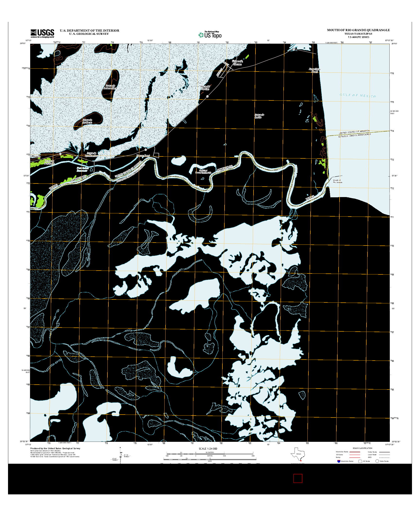 USGS US TOPO 7.5-MINUTE MAP FOR MOUTH OF RIO GRANDE, TX-TAM 2012