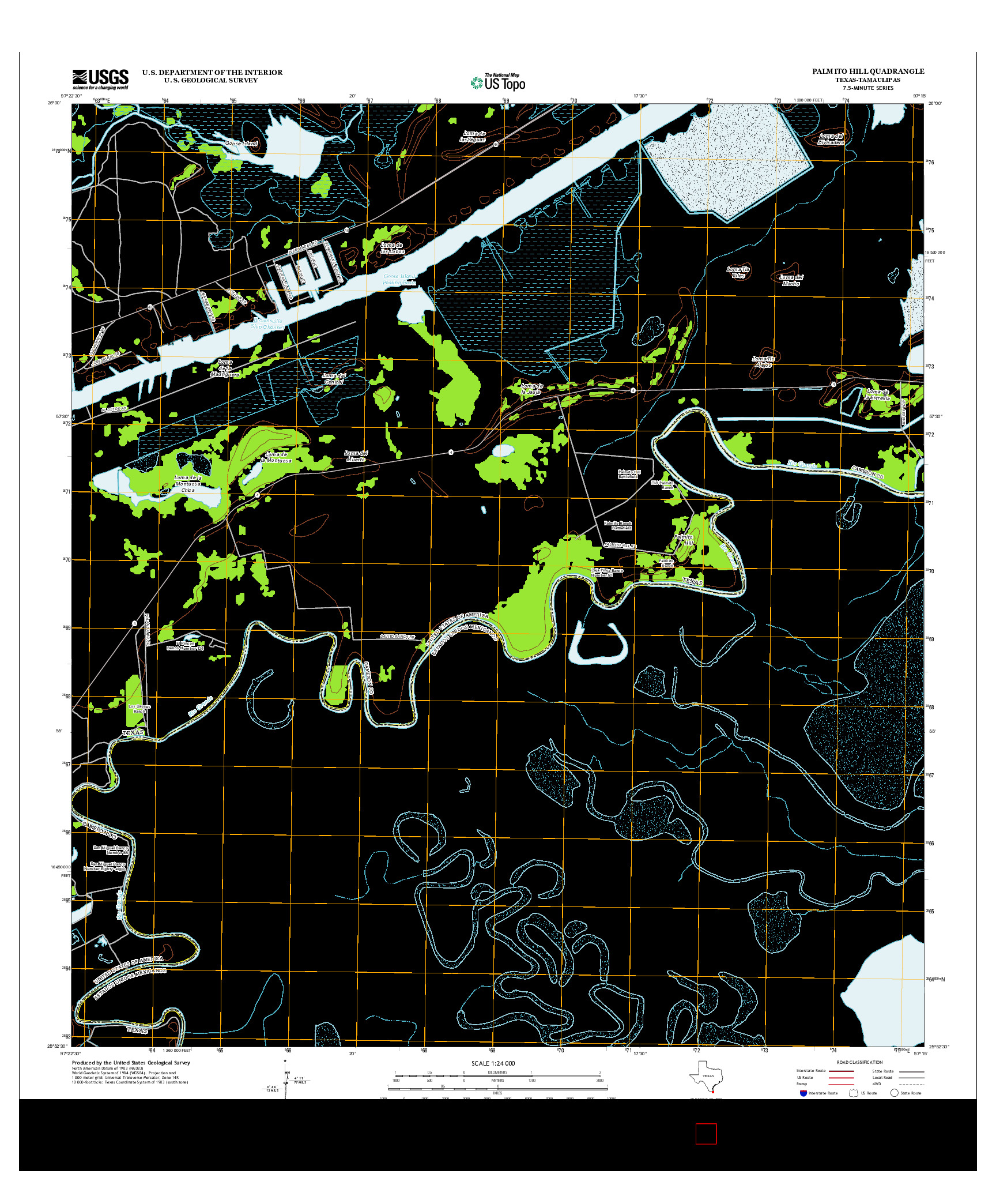 USGS US TOPO 7.5-MINUTE MAP FOR PALMITO HILL, TX-TAM 2012