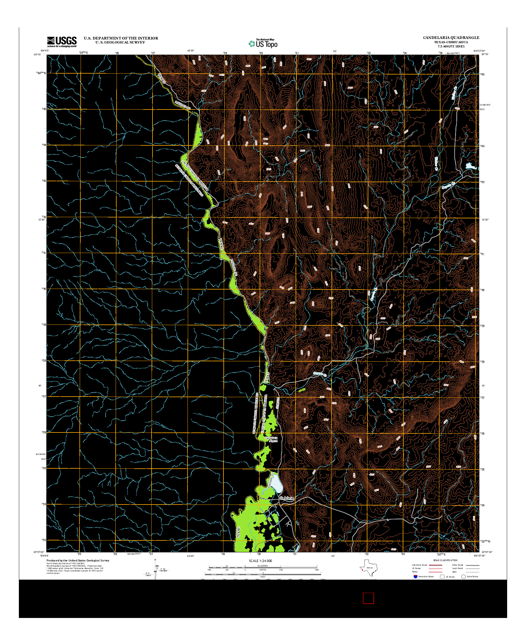 USGS US TOPO 7.5-MINUTE MAP FOR CANDELARIA, TX-CHH 2012