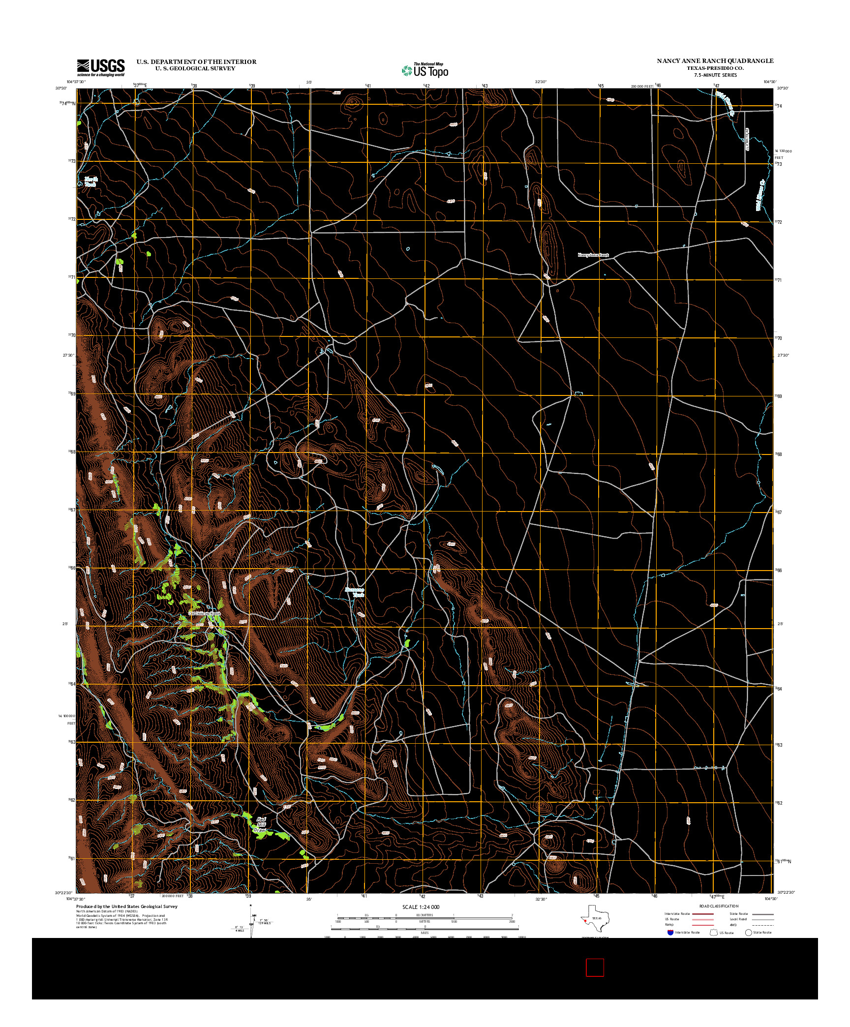 USGS US TOPO 7.5-MINUTE MAP FOR NANCY ANNE RANCH, TX 2012