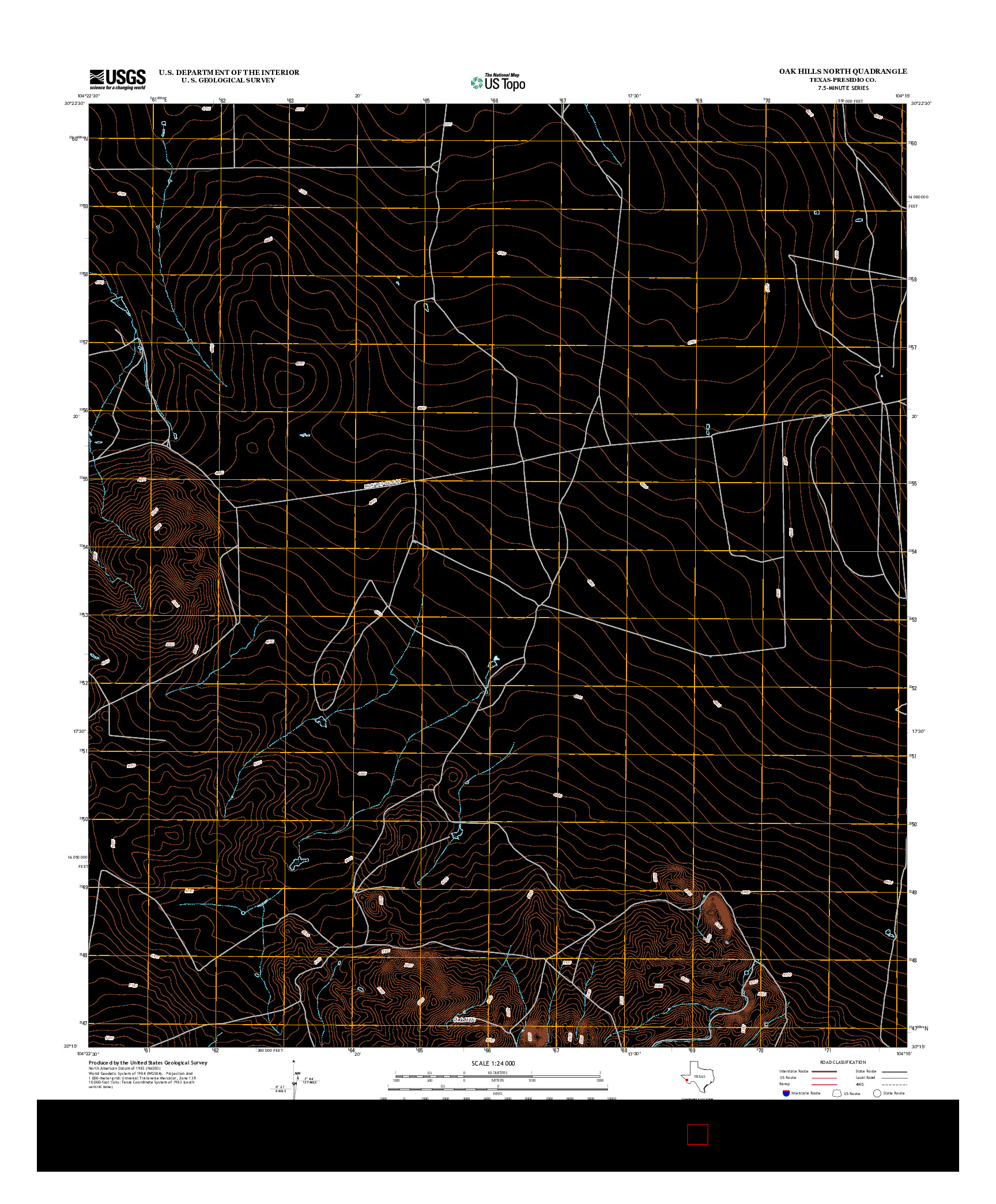 USGS US TOPO 7.5-MINUTE MAP FOR OAK HILLS NORTH, TX 2012