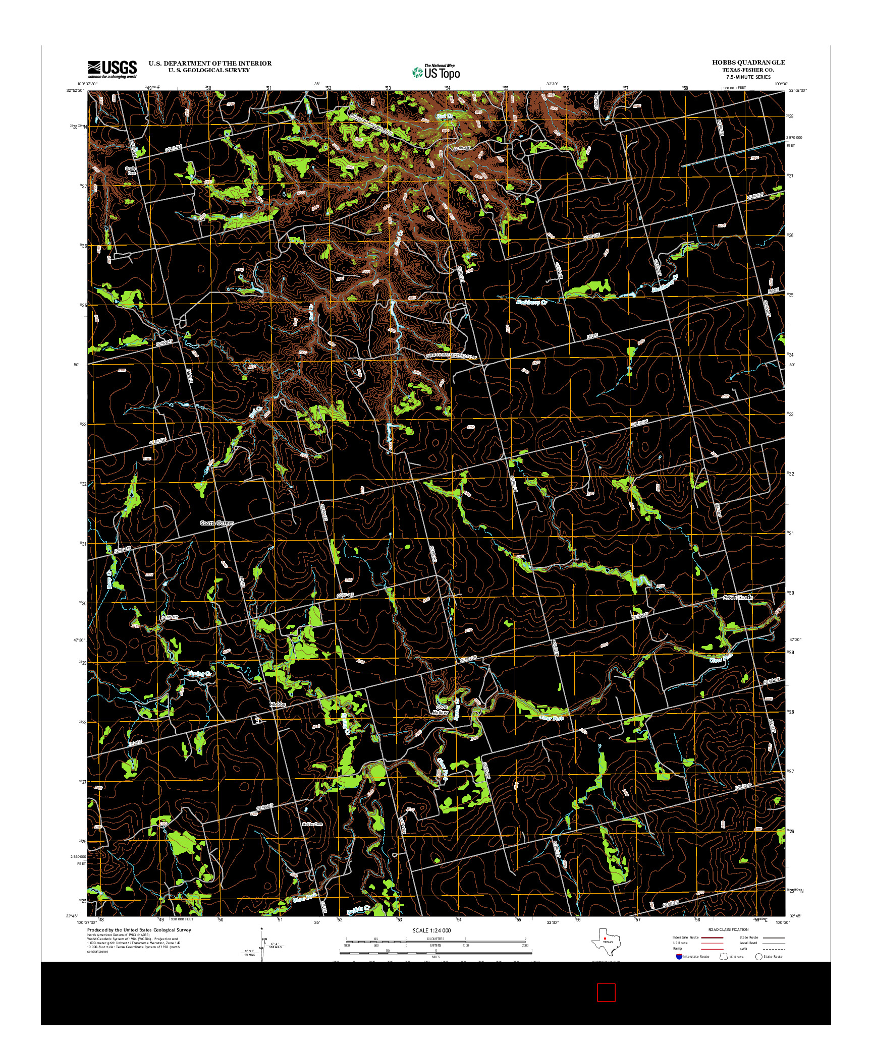 USGS US TOPO 7.5-MINUTE MAP FOR HOBBS, TX 2012