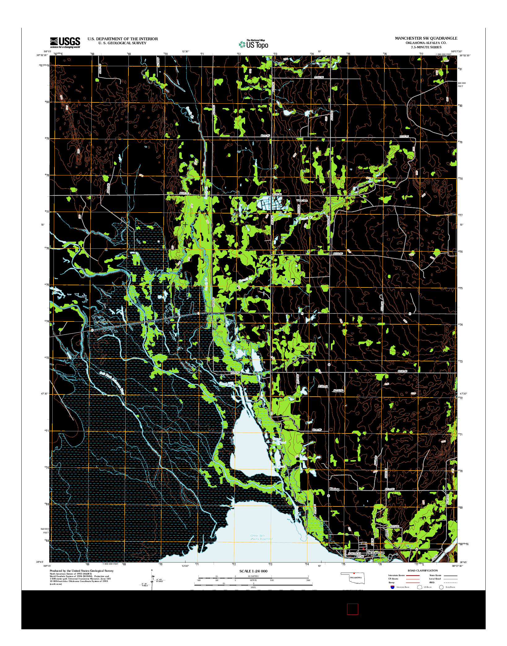 USGS US TOPO 7.5-MINUTE MAP FOR MANCHESTER SW, OK 2012