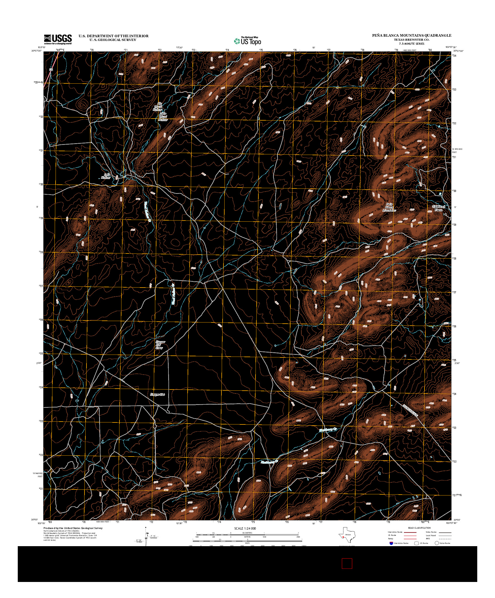 USGS US TOPO 7.5-MINUTE MAP FOR PEñA BLANCA MOUNTAINS, TX 2012