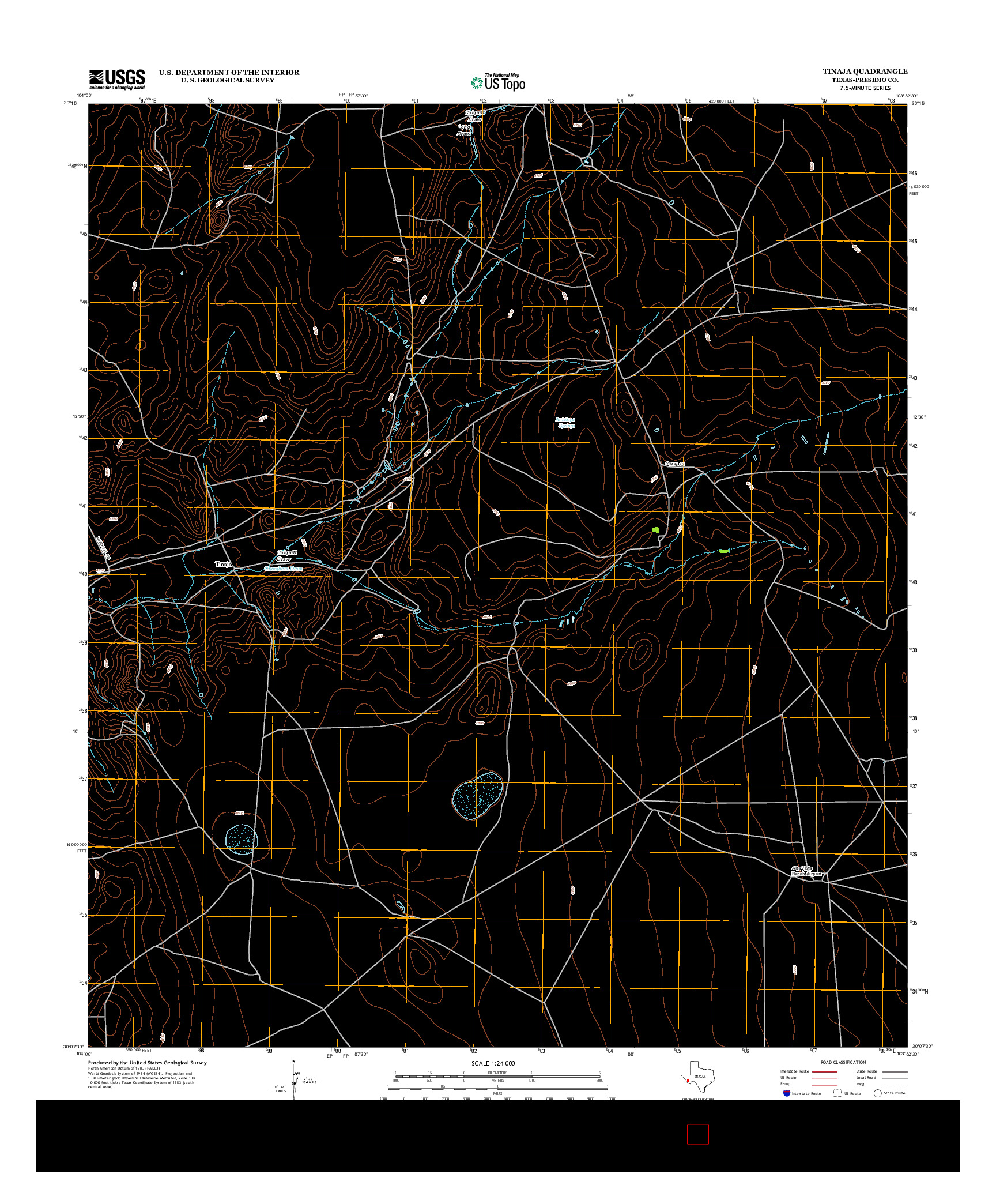 USGS US TOPO 7.5-MINUTE MAP FOR TINAJA, TX 2012