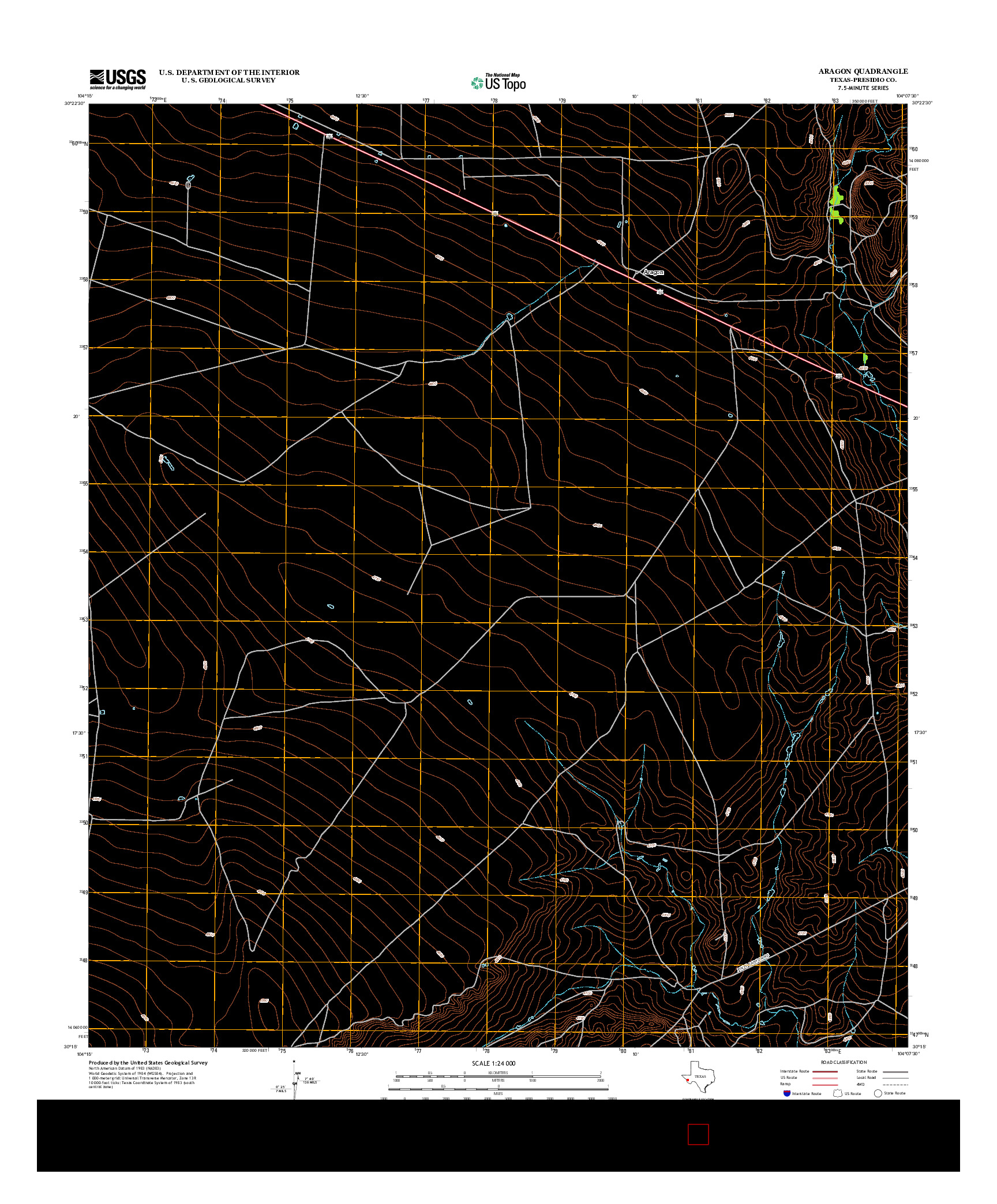 USGS US TOPO 7.5-MINUTE MAP FOR ARAGON, TX 2012