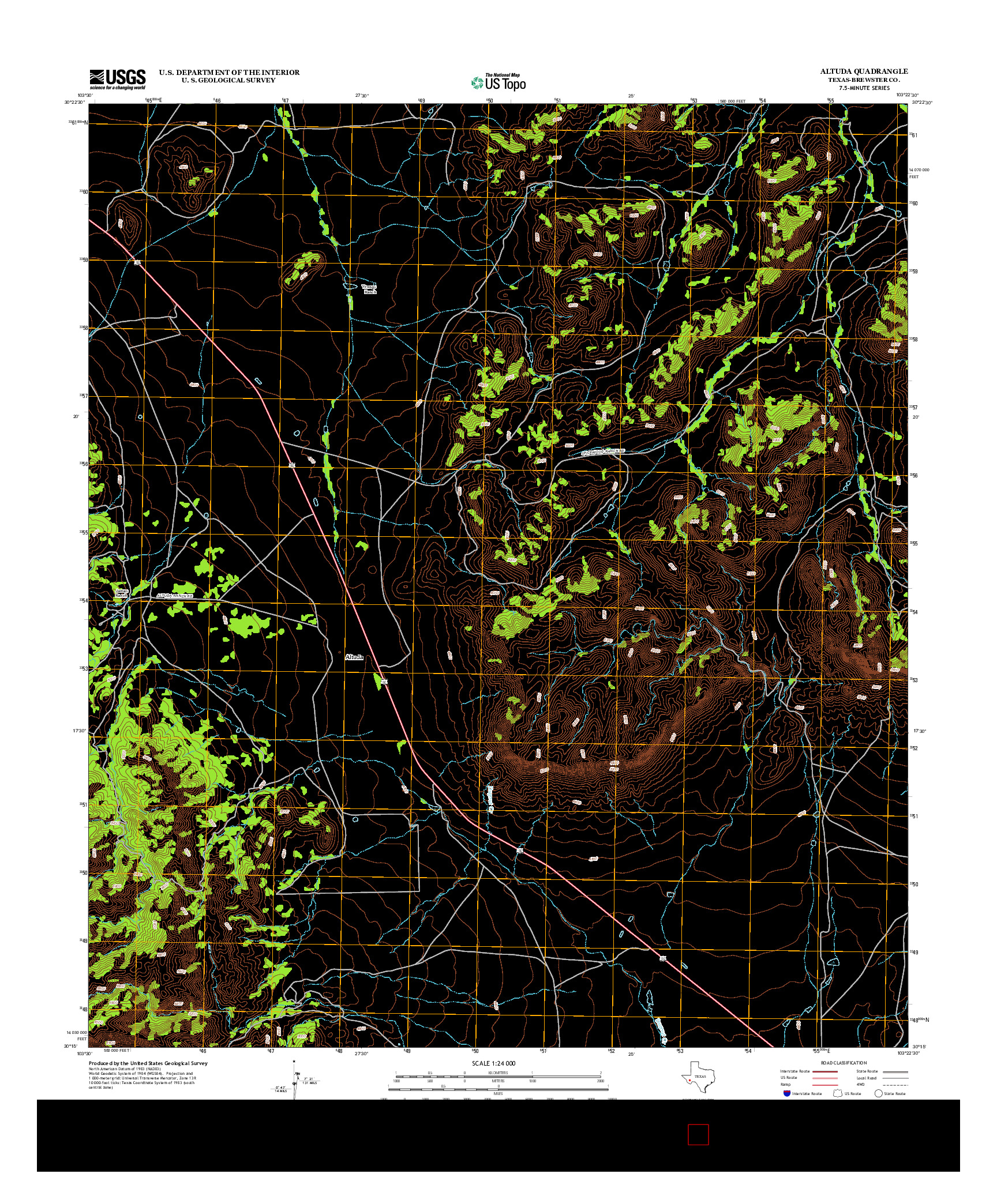 USGS US TOPO 7.5-MINUTE MAP FOR ALTUDA, TX 2012