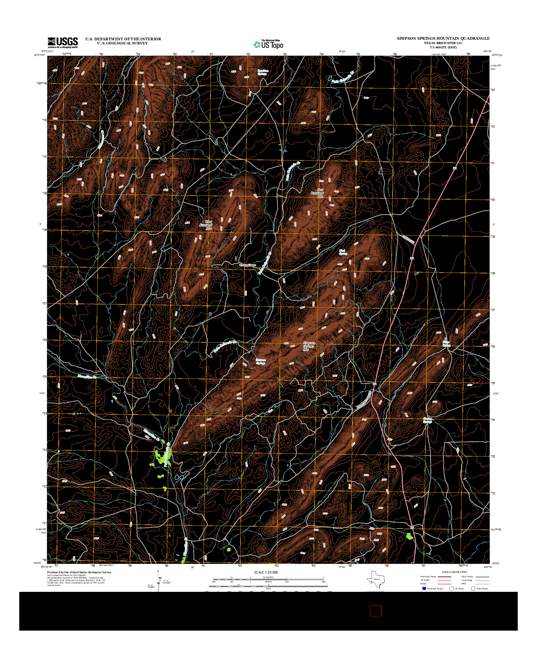 USGS US TOPO 7.5-MINUTE MAP FOR SIMPSON SPRINGS MOUNTAIN, TX 2012