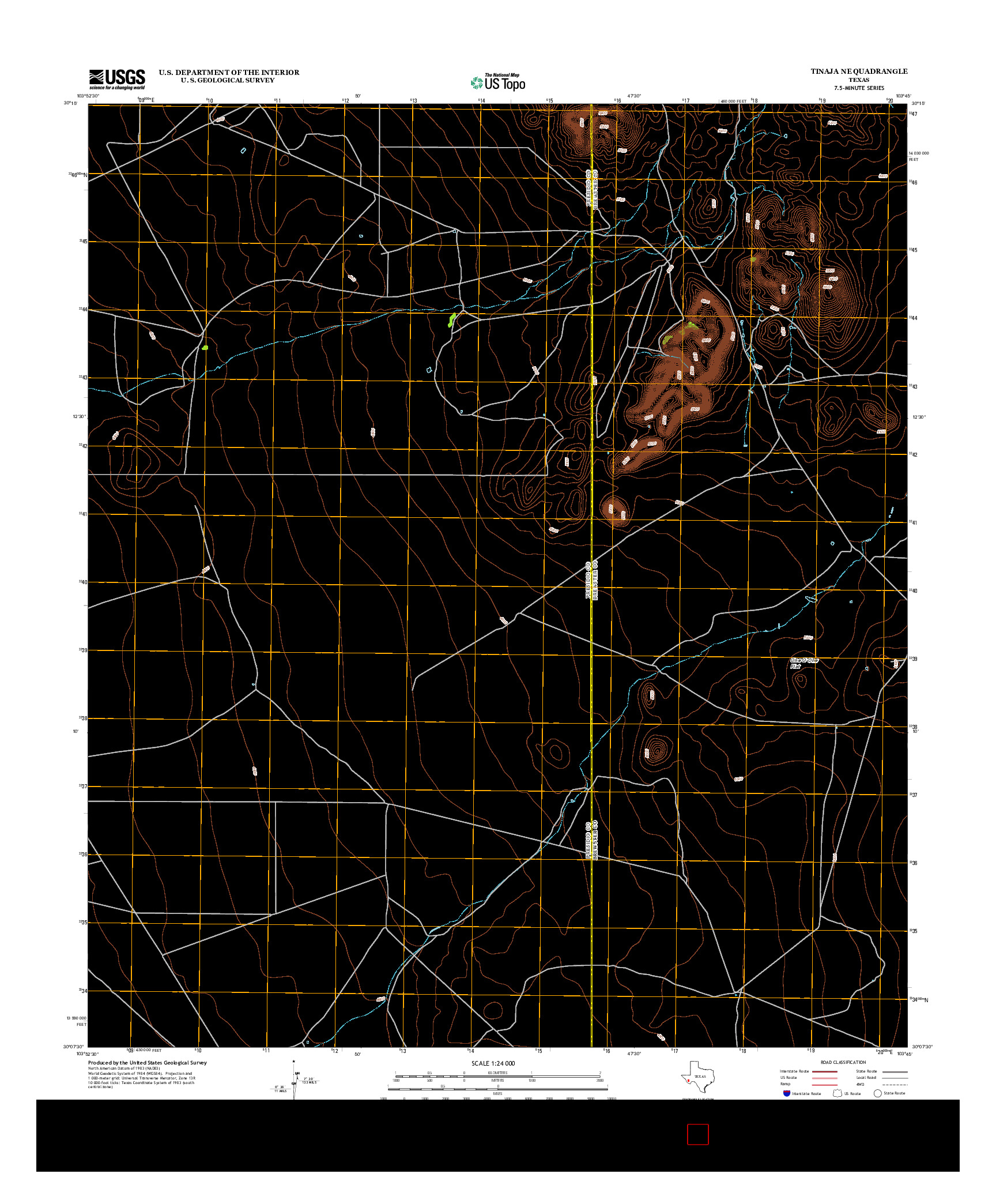 USGS US TOPO 7.5-MINUTE MAP FOR TINAJA NE, TX 2012