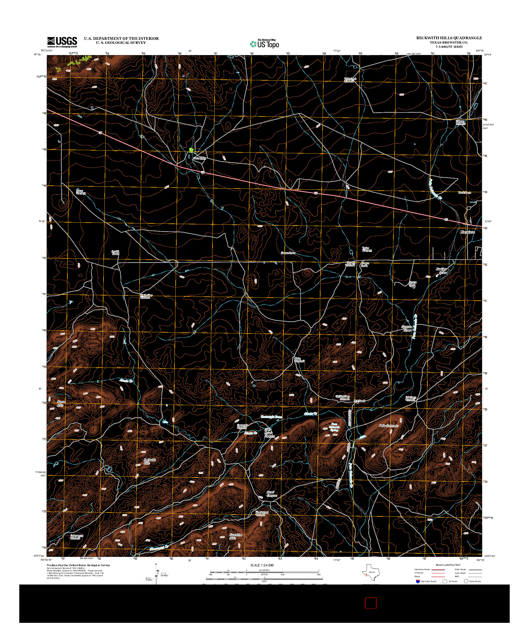 USGS US TOPO 7.5-MINUTE MAP FOR BECKWITH HILLS, TX 2012