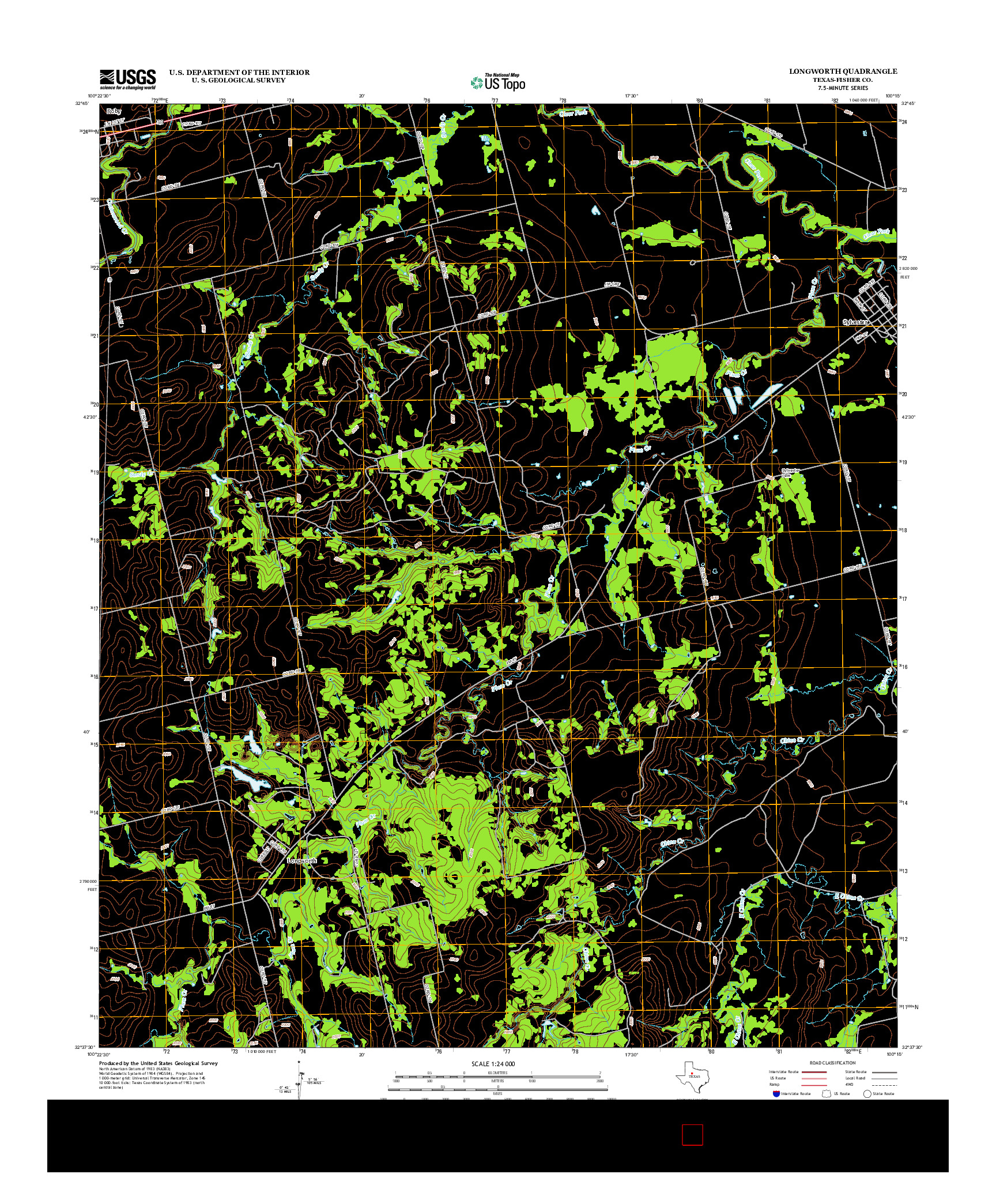 USGS US TOPO 7.5-MINUTE MAP FOR LONGWORTH, TX 2012