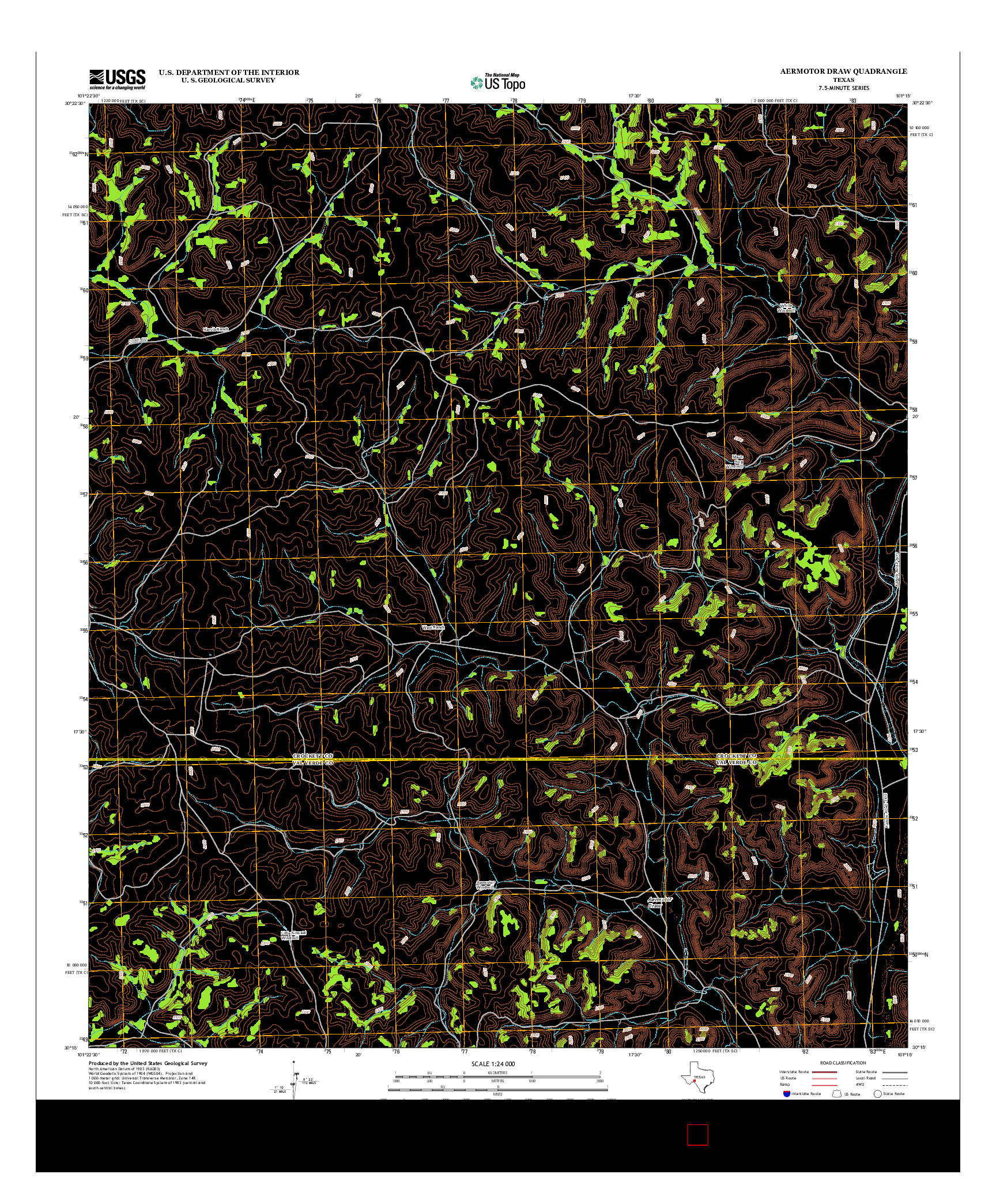 USGS US TOPO 7.5-MINUTE MAP FOR AERMOTOR DRAW, TX 2012