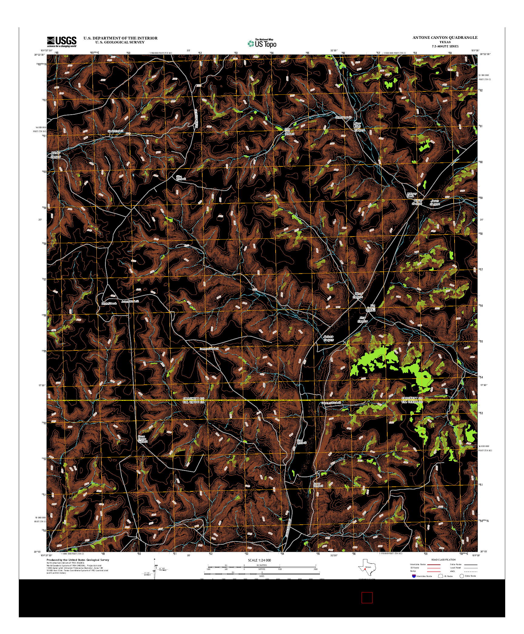 USGS US TOPO 7.5-MINUTE MAP FOR ANTONE CANYON, TX 2012