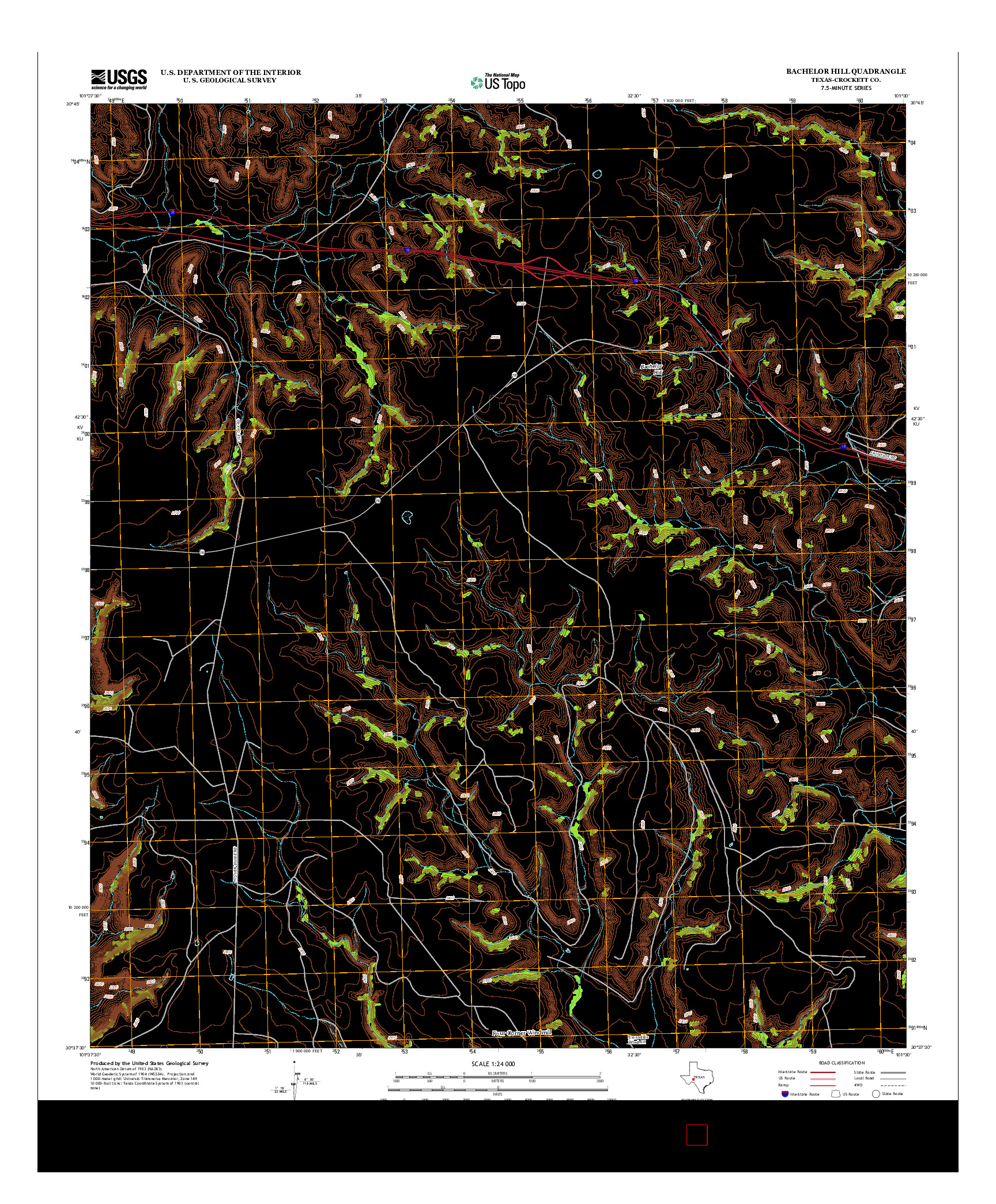 USGS US TOPO 7.5-MINUTE MAP FOR BACHELOR HILL, TX 2012