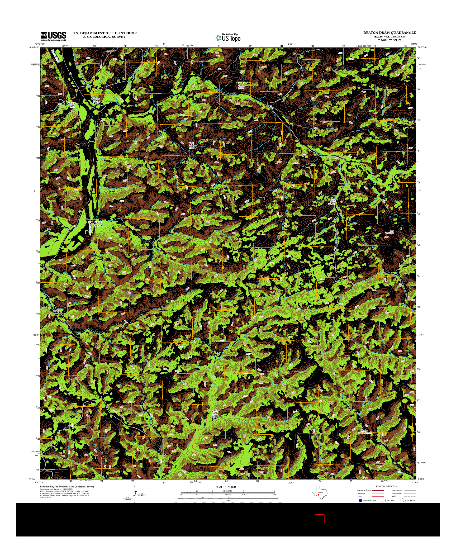 USGS US TOPO 7.5-MINUTE MAP FOR DEATON DRAW, TX 2012