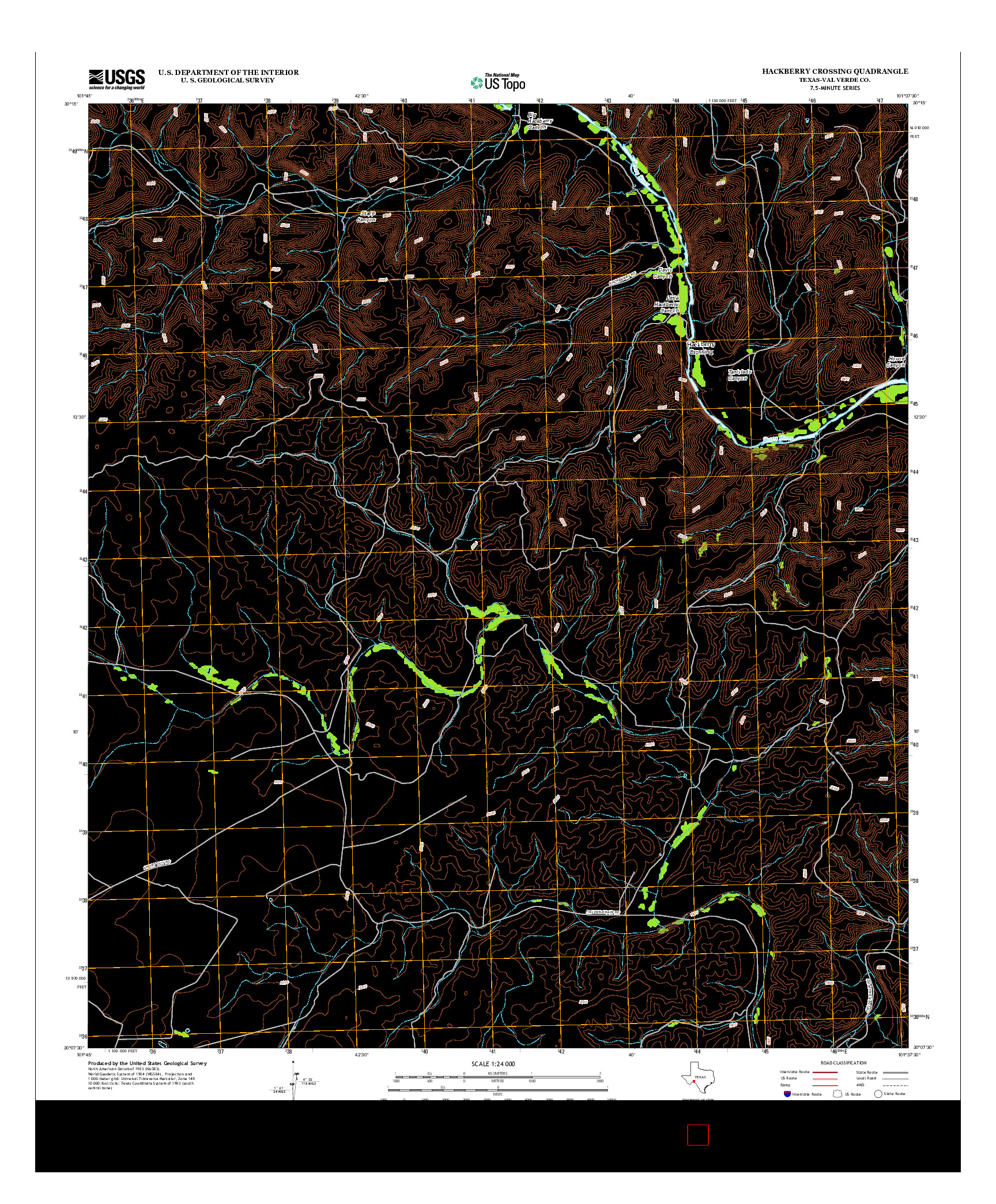 USGS US TOPO 7.5-MINUTE MAP FOR HACKBERRY CROSSING, TX 2012