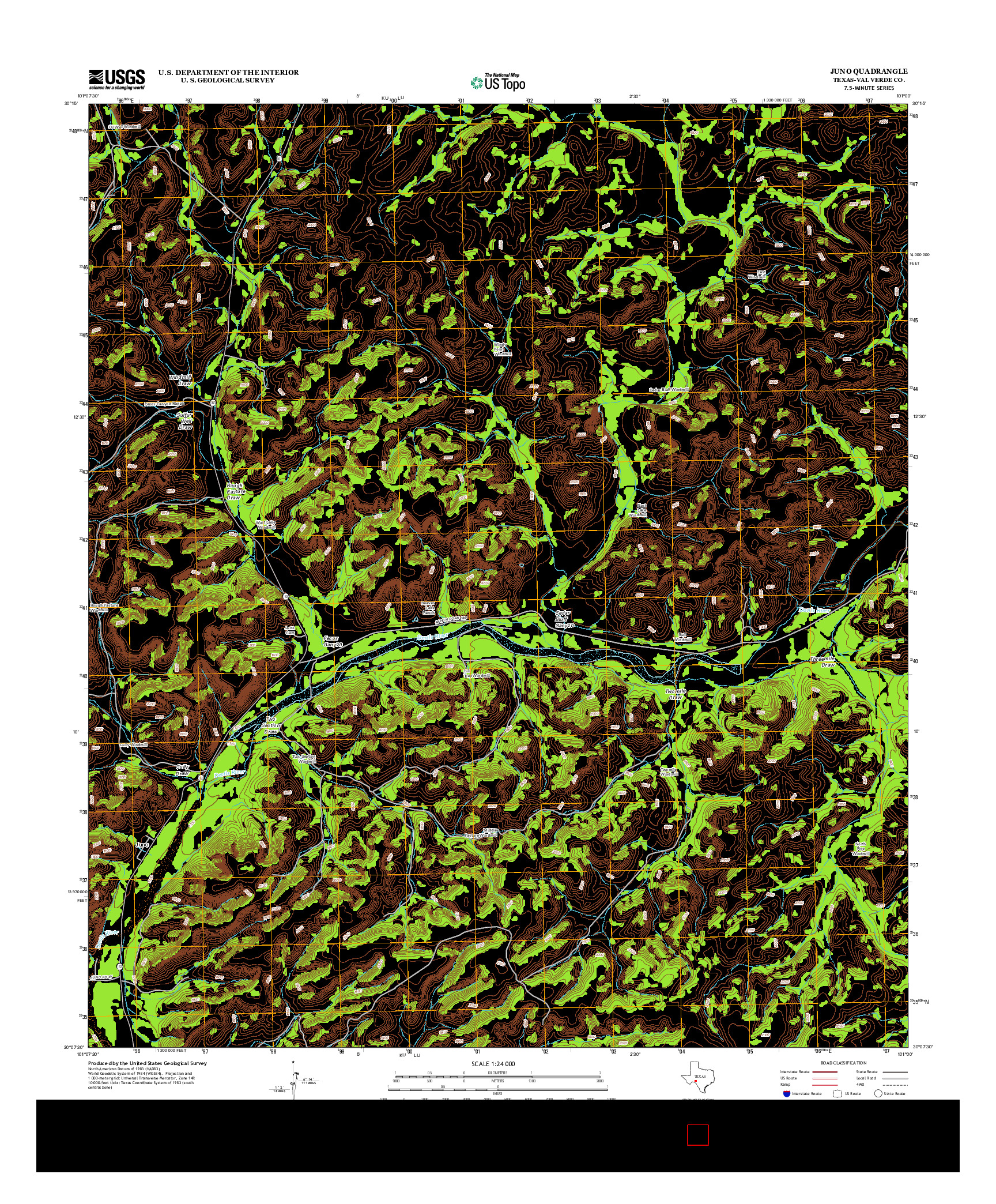 USGS US TOPO 7.5-MINUTE MAP FOR JUNO, TX 2012