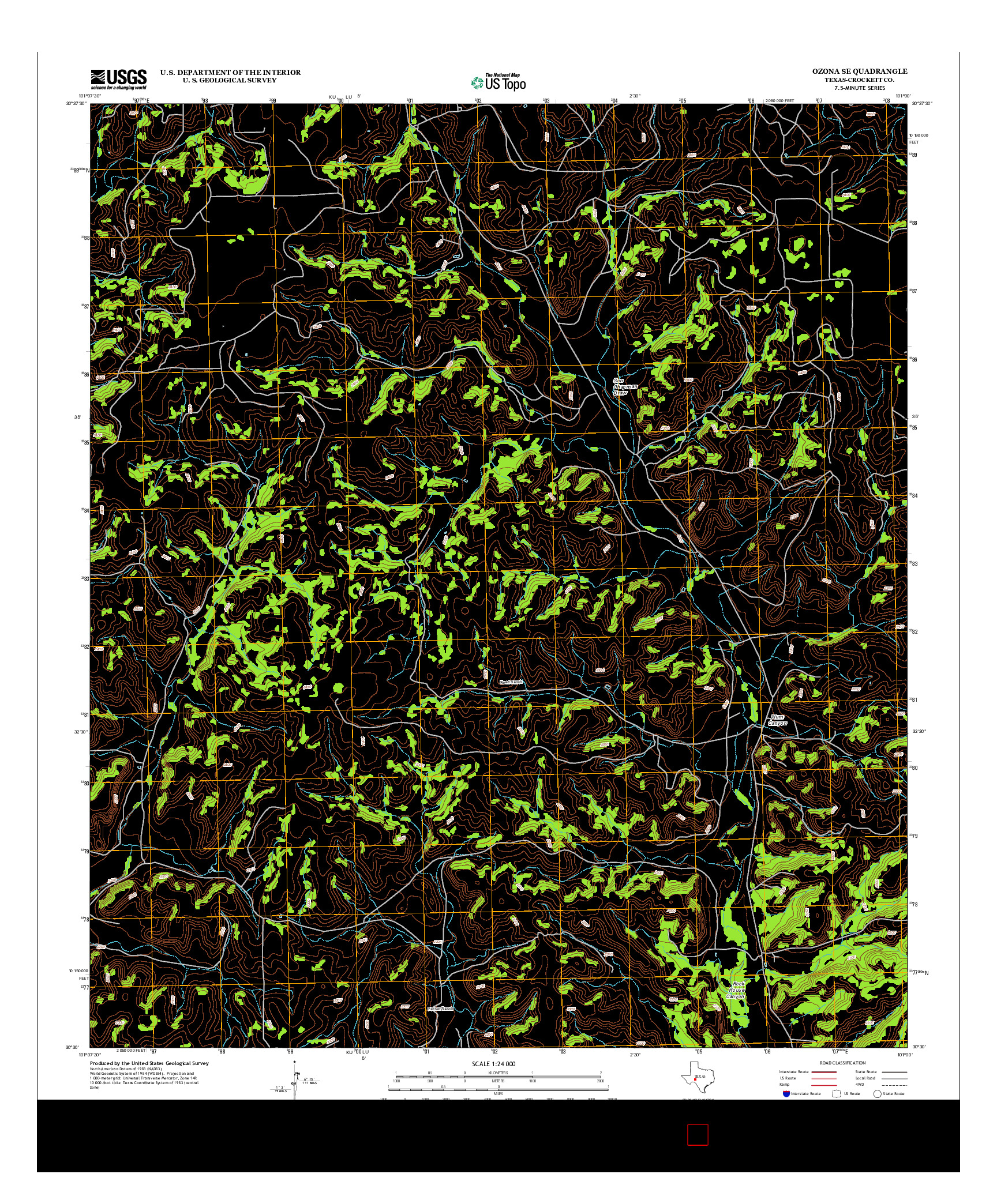 USGS US TOPO 7.5-MINUTE MAP FOR OZONA SE, TX 2012