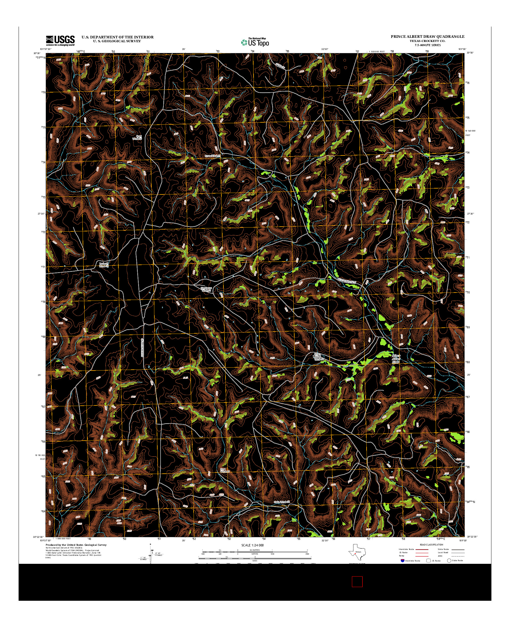 USGS US TOPO 7.5-MINUTE MAP FOR PRINCE ALBERT DRAW, TX 2012