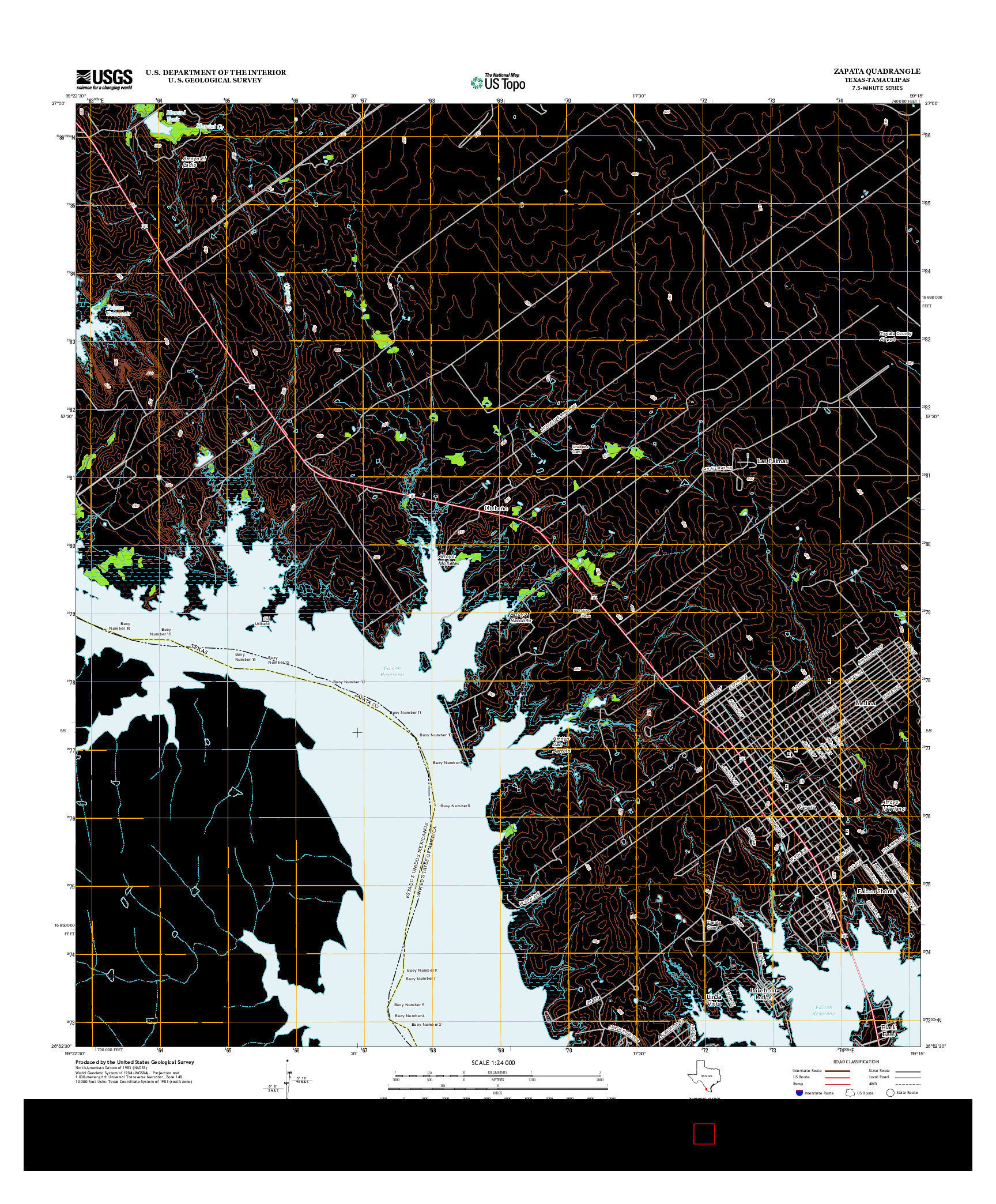 USGS US TOPO 7.5-MINUTE MAP FOR ZAPATA, TX-TAM 2012