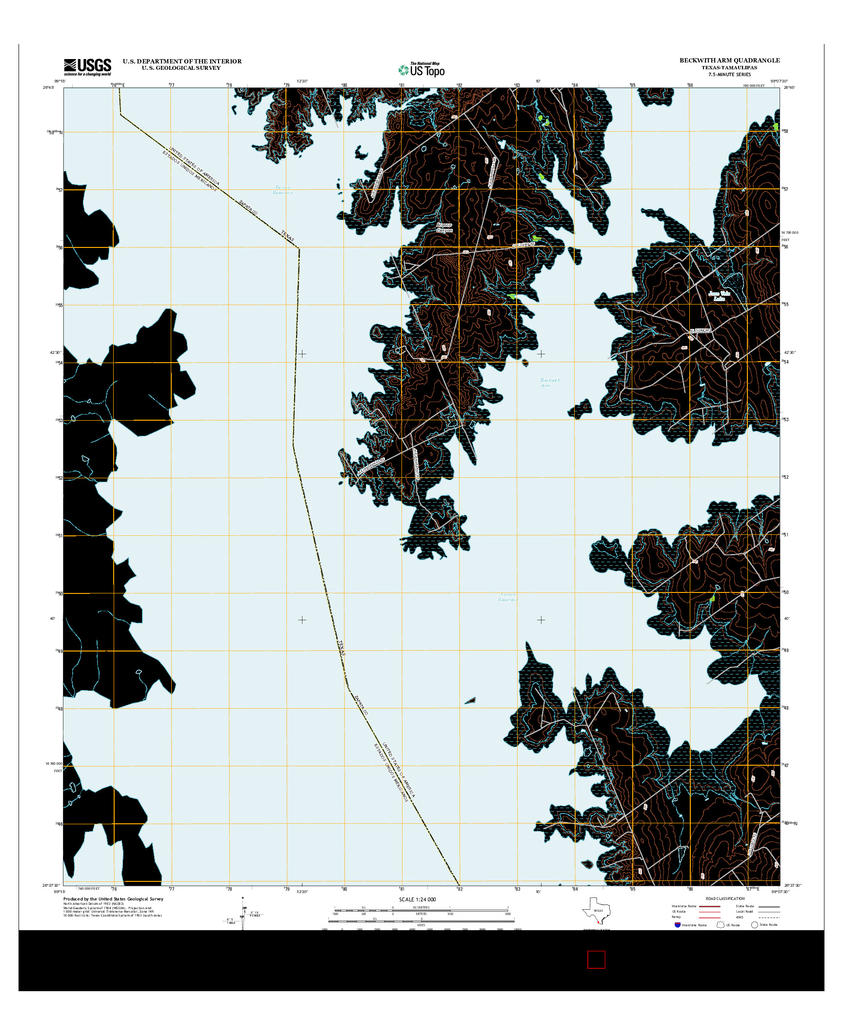 USGS US TOPO 7.5-MINUTE MAP FOR BECKWITH ARM, TX-TAM 2012