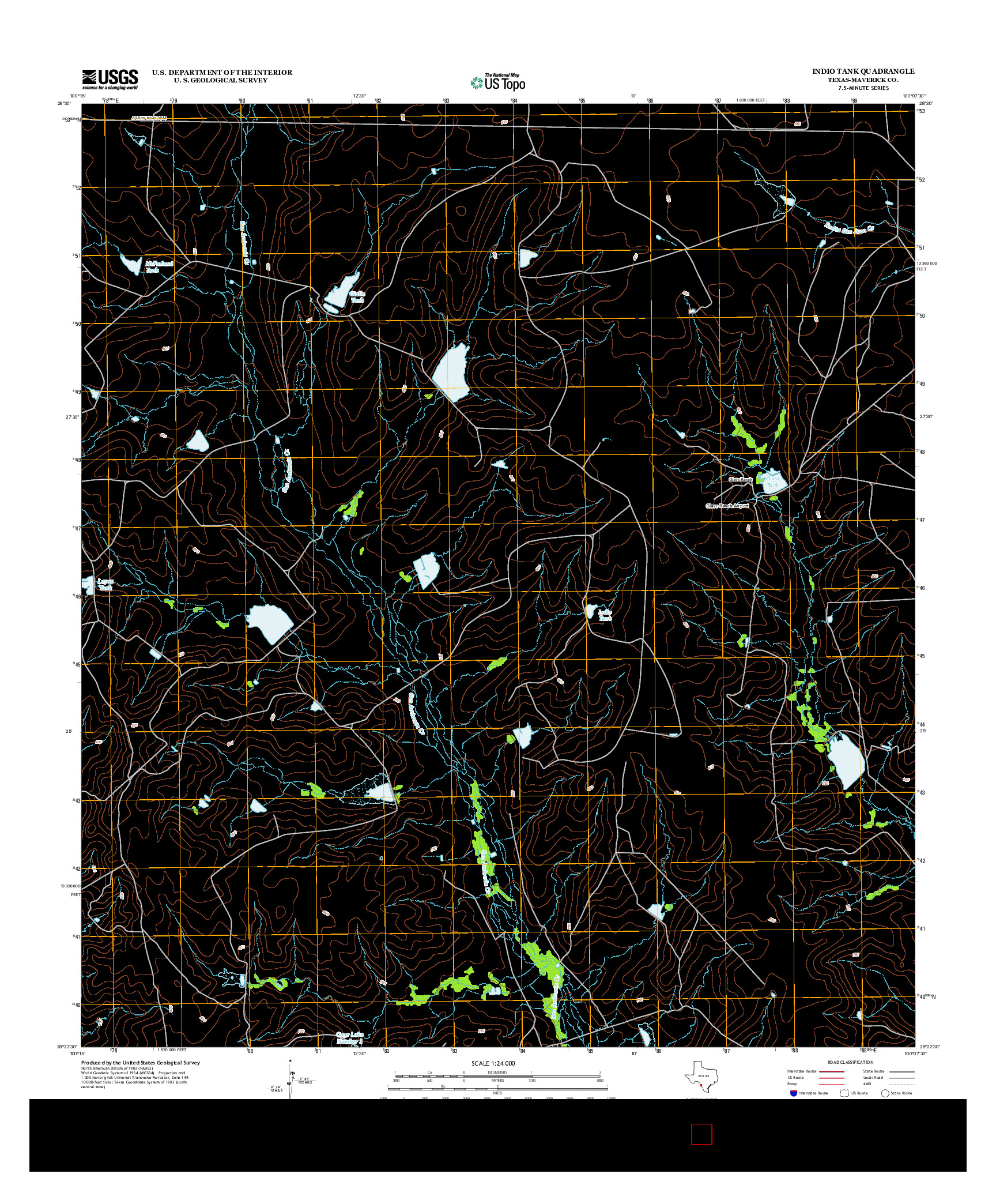 USGS US TOPO 7.5-MINUTE MAP FOR INDIO TANK, TX 2012