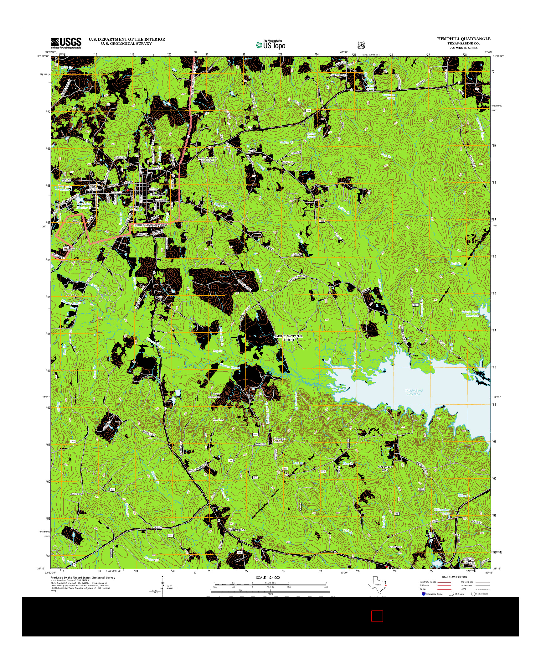 USGS US TOPO 7.5-MINUTE MAP FOR HEMPHILL, TX 2012
