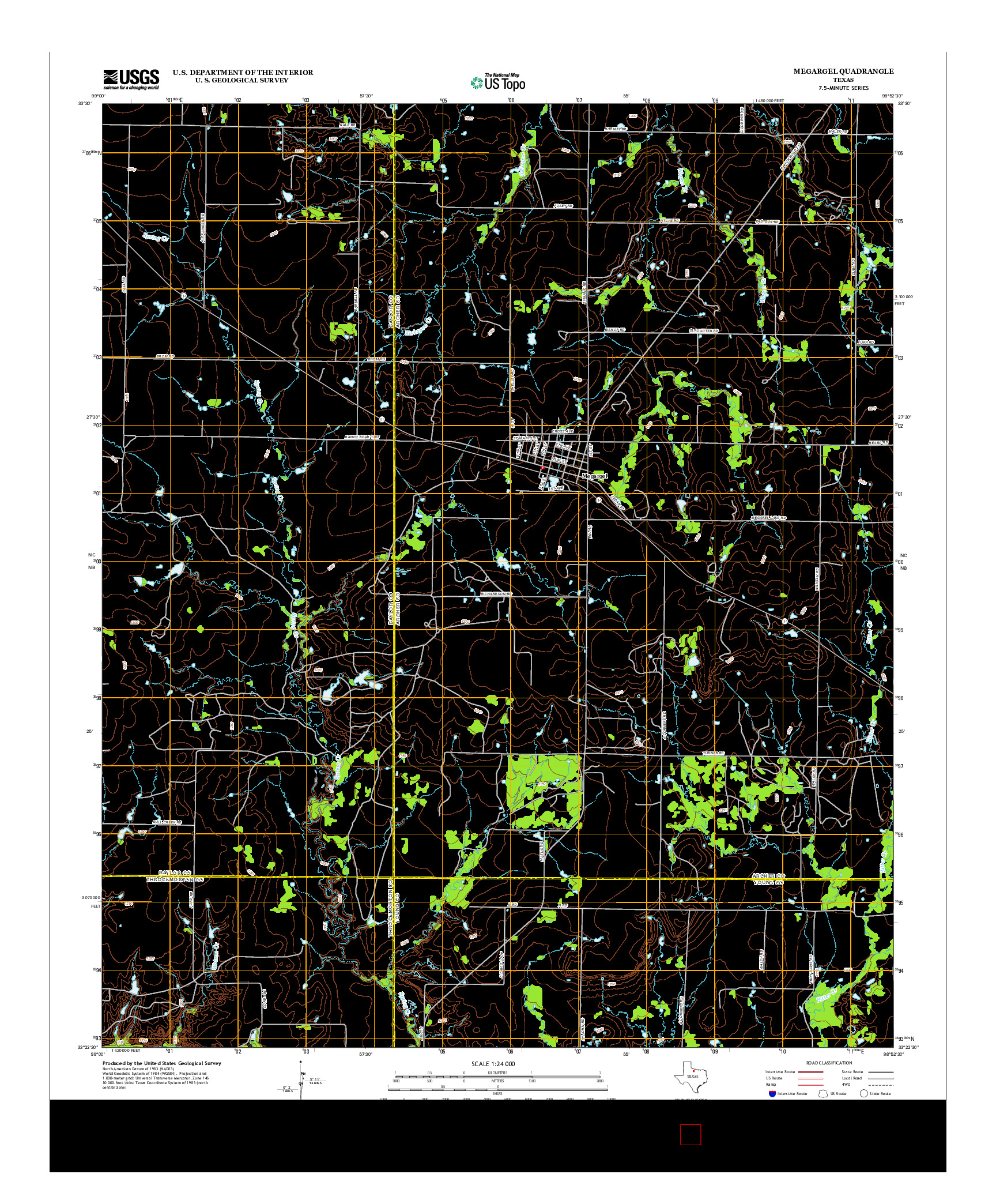 USGS US TOPO 7.5-MINUTE MAP FOR MEGARGEL, TX 2012