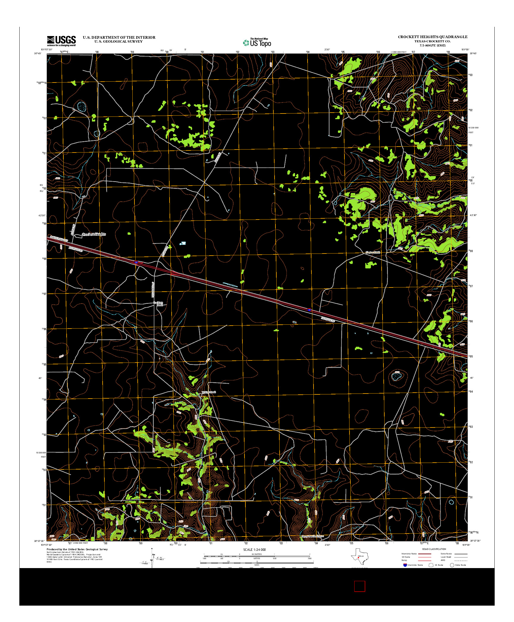 USGS US TOPO 7.5-MINUTE MAP FOR CROCKETT HEIGHTS, TX 2012