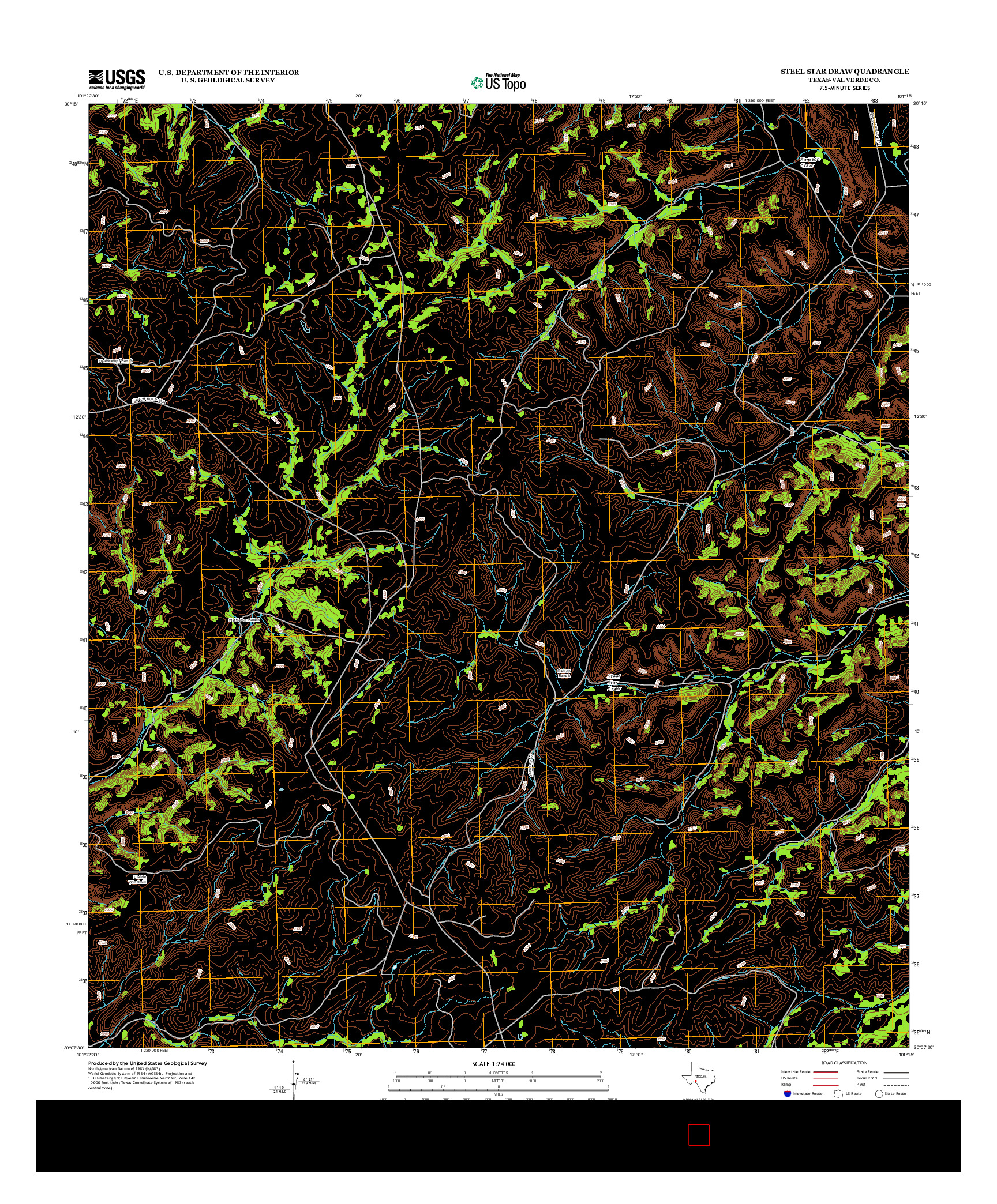 USGS US TOPO 7.5-MINUTE MAP FOR STEEL STAR DRAW, TX 2012