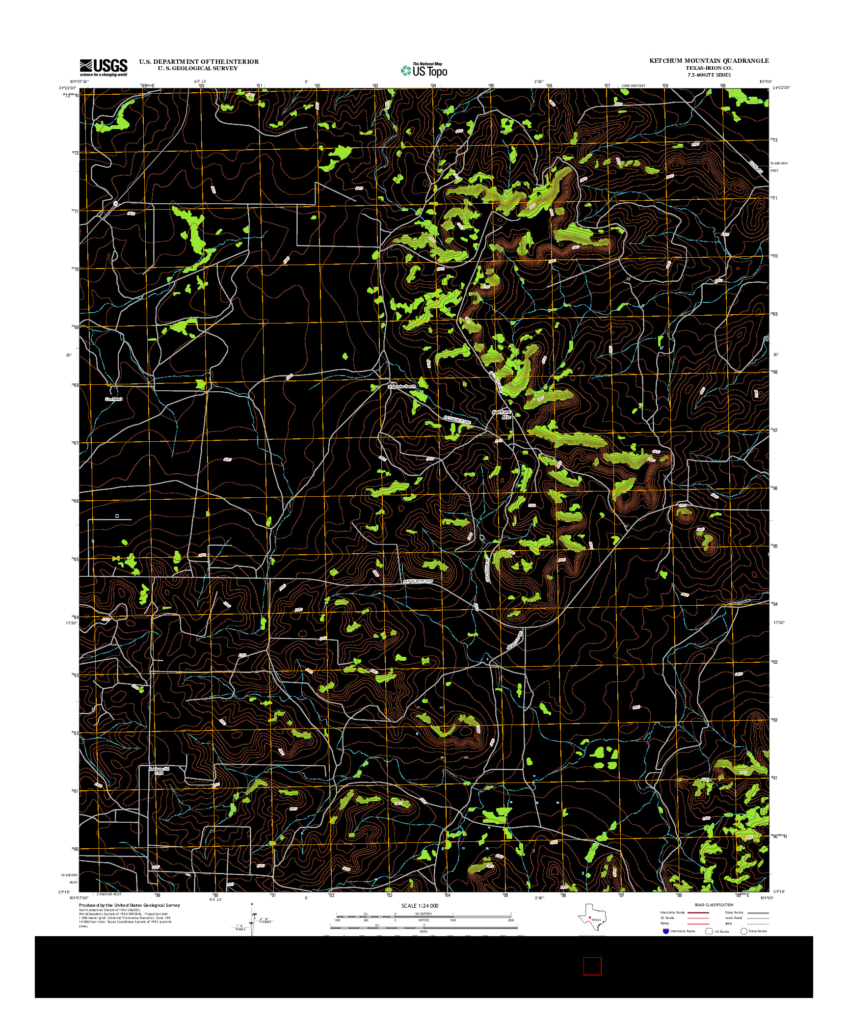 USGS US TOPO 7.5-MINUTE MAP FOR KETCHUM MOUNTAIN, TX 2012