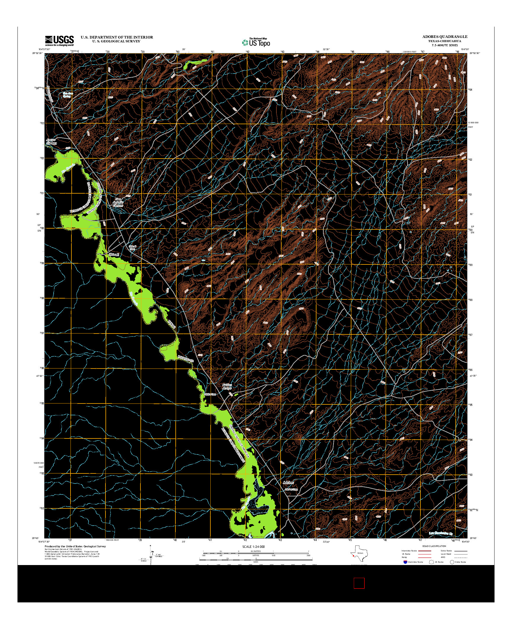 USGS US TOPO 7.5-MINUTE MAP FOR ADOBES, TX-CHH 2012