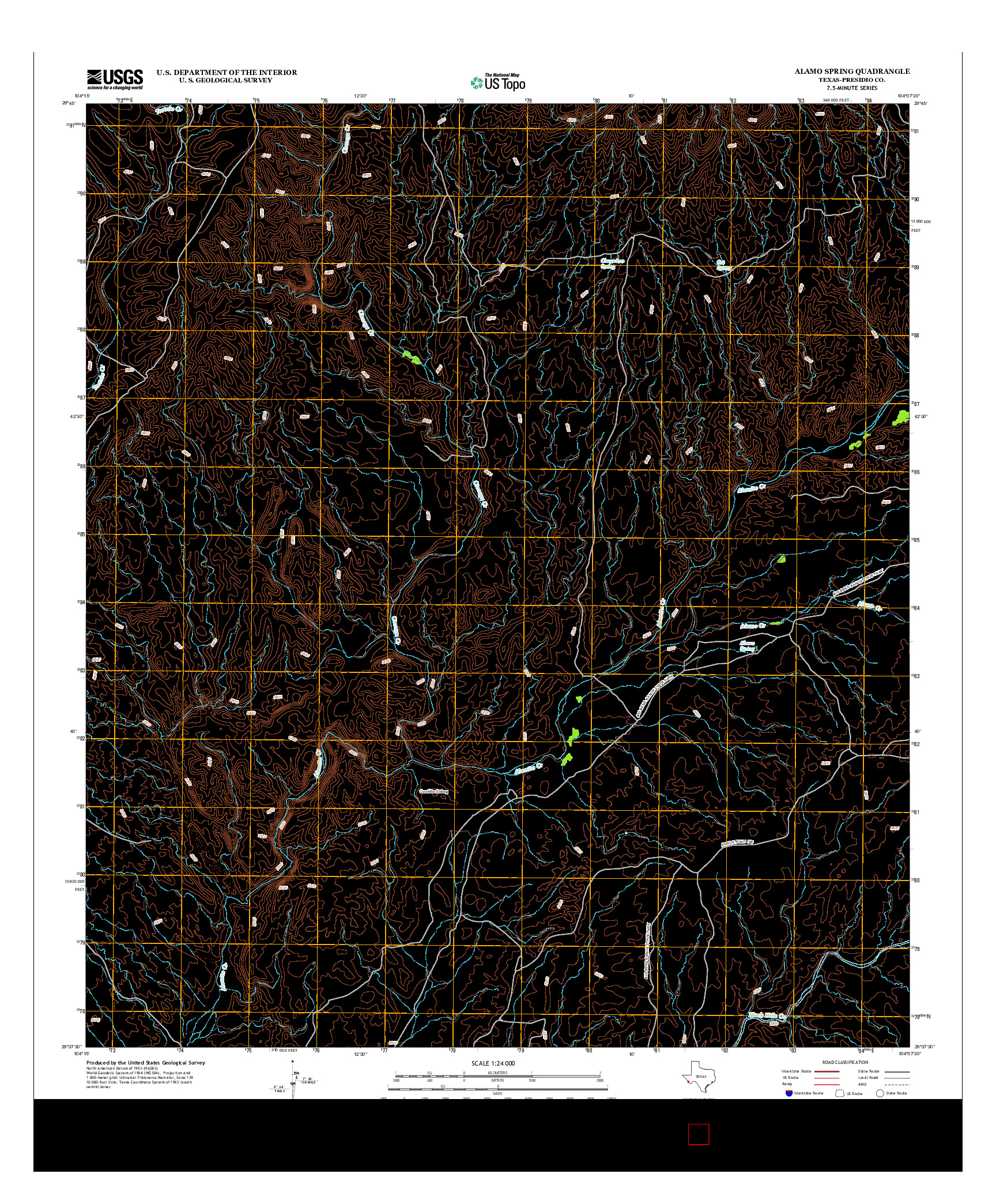 USGS US TOPO 7.5-MINUTE MAP FOR ALAMO SPRING, TX 2012