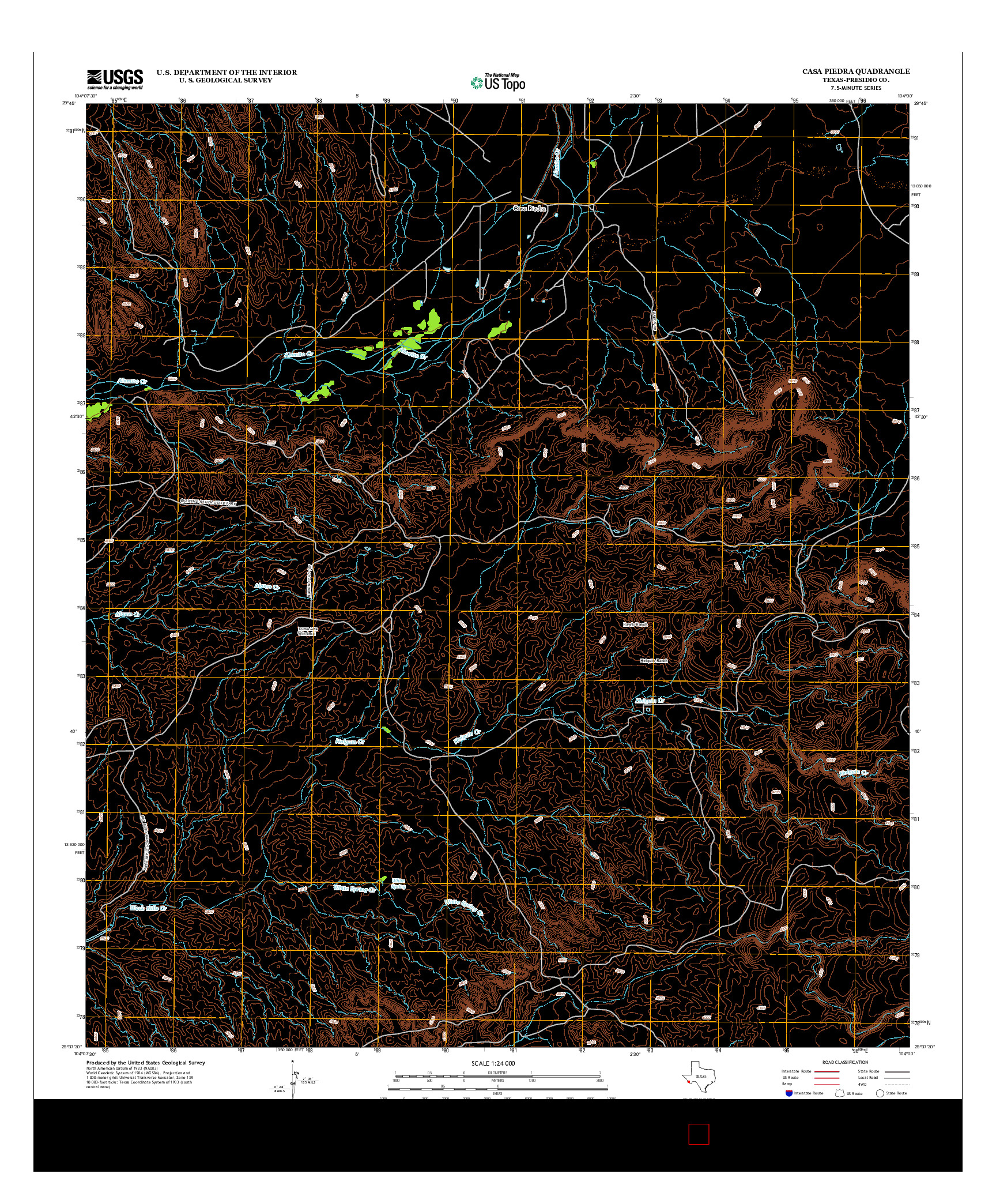 USGS US TOPO 7.5-MINUTE MAP FOR CASA PIEDRA, TX 2012