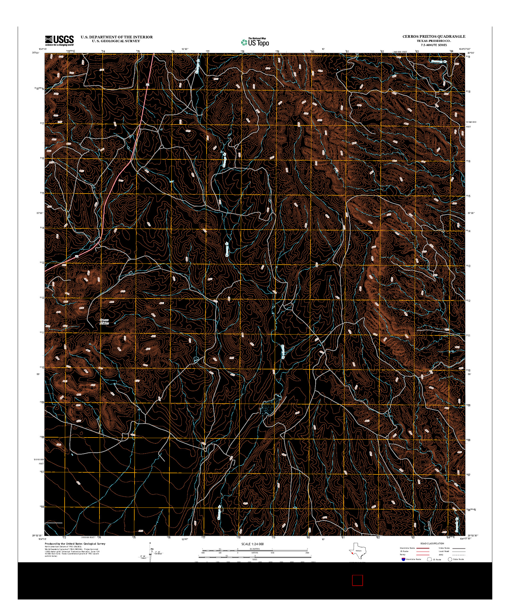 USGS US TOPO 7.5-MINUTE MAP FOR CERROS PRIETOS, TX 2012