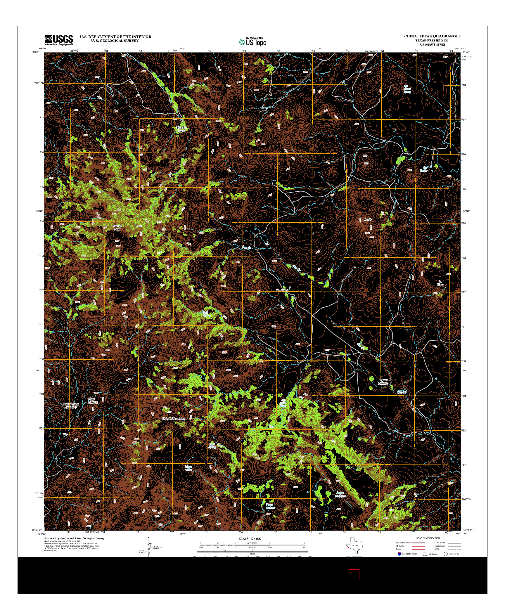 USGS US TOPO 7.5-MINUTE MAP FOR CHINATI PEAK, TX 2012