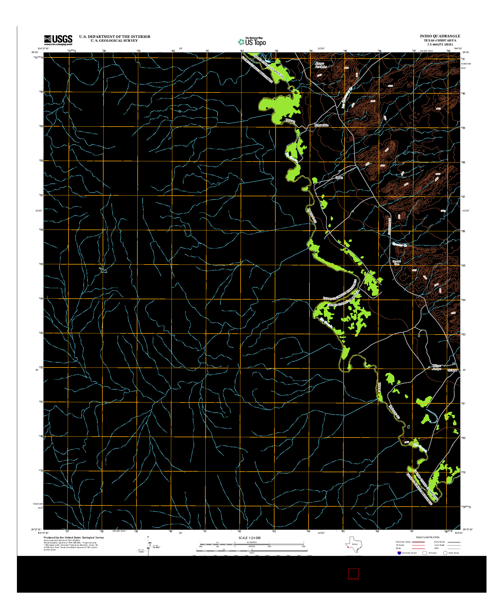 USGS US TOPO 7.5-MINUTE MAP FOR INDIO, TX-CHH 2012