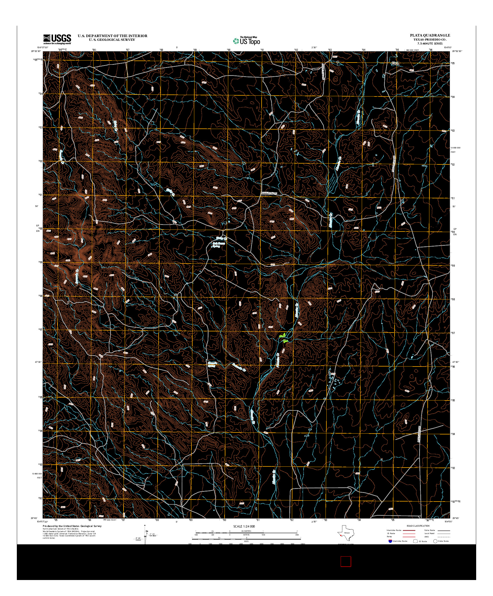 USGS US TOPO 7.5-MINUTE MAP FOR PLATA, TX 2012