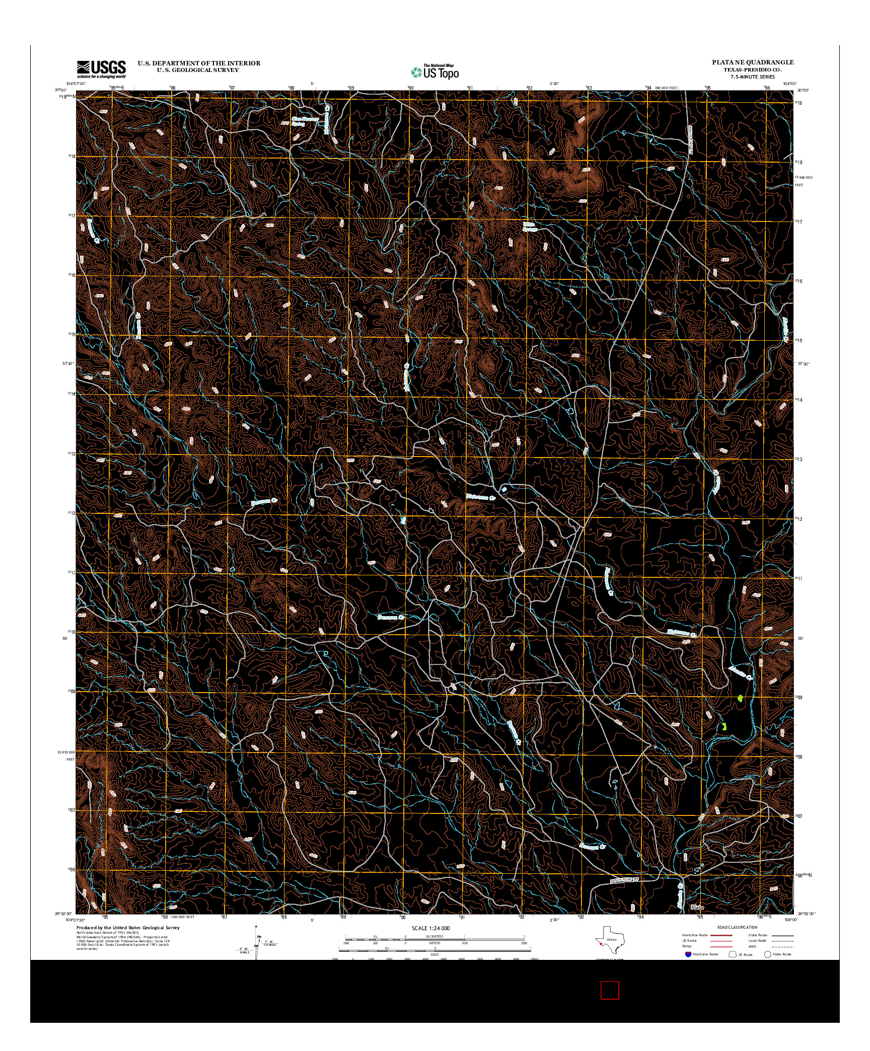 USGS US TOPO 7.5-MINUTE MAP FOR PLATA NE, TX 2012