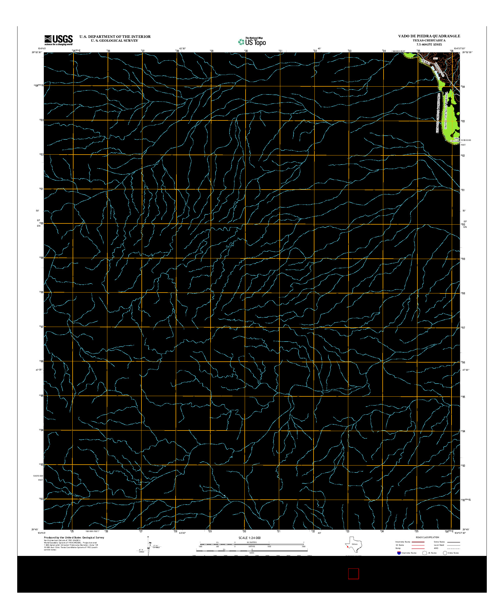 USGS US TOPO 7.5-MINUTE MAP FOR VADO DE PIEDRA, TX-CHH 2012