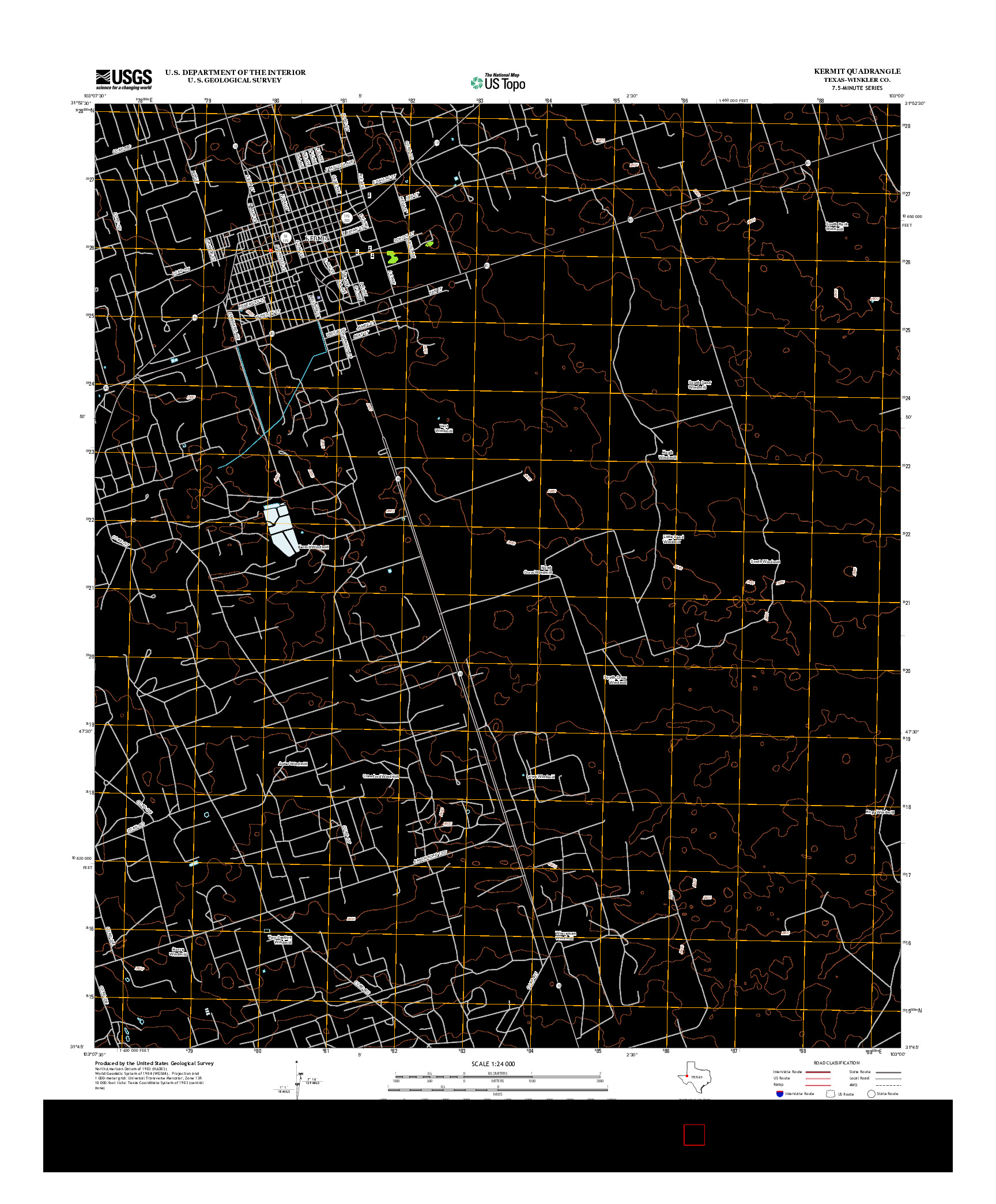 USGS US TOPO 7.5-MINUTE MAP FOR KERMIT, TX 2012