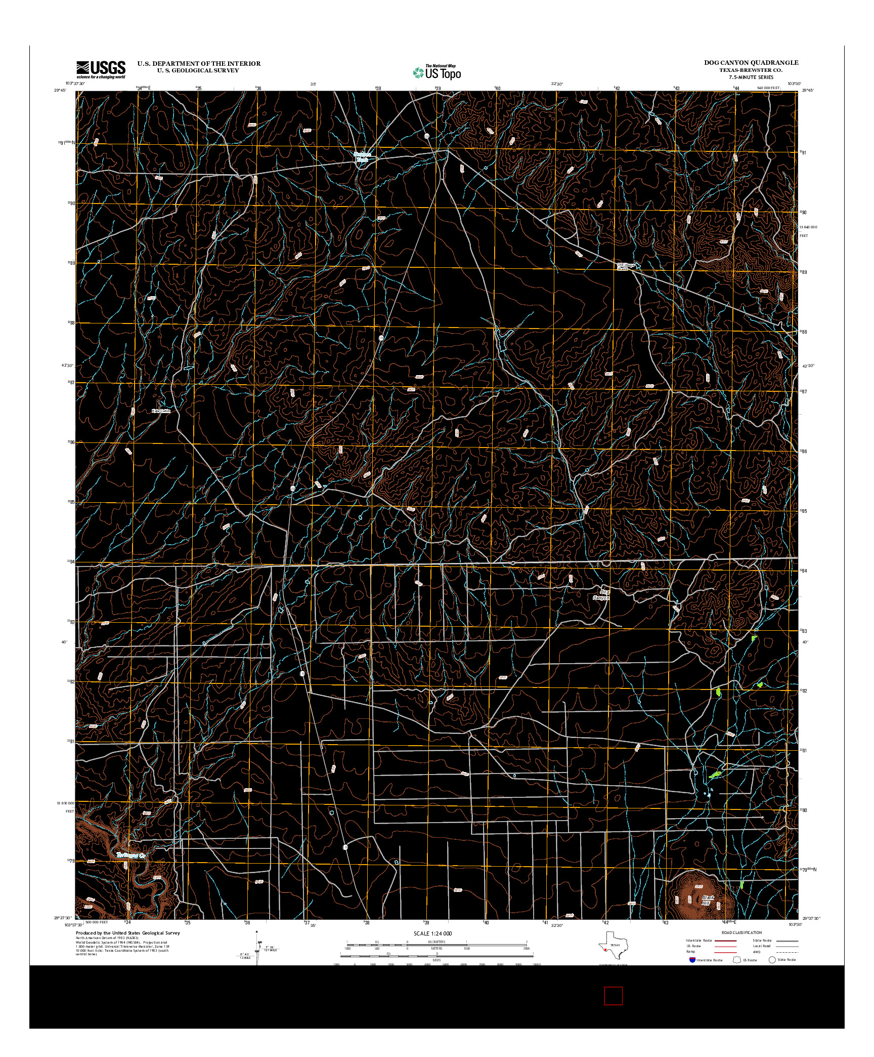 USGS US TOPO 7.5-MINUTE MAP FOR DOG CANYON, TX 2012