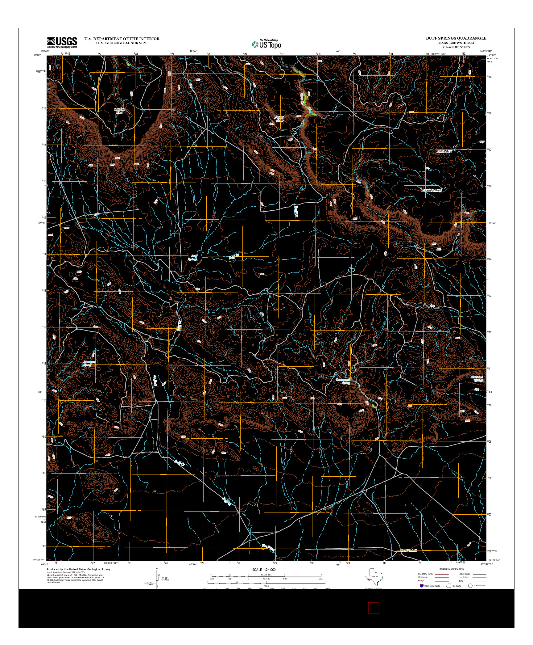 USGS US TOPO 7.5-MINUTE MAP FOR DUFF SPRINGS, TX 2012