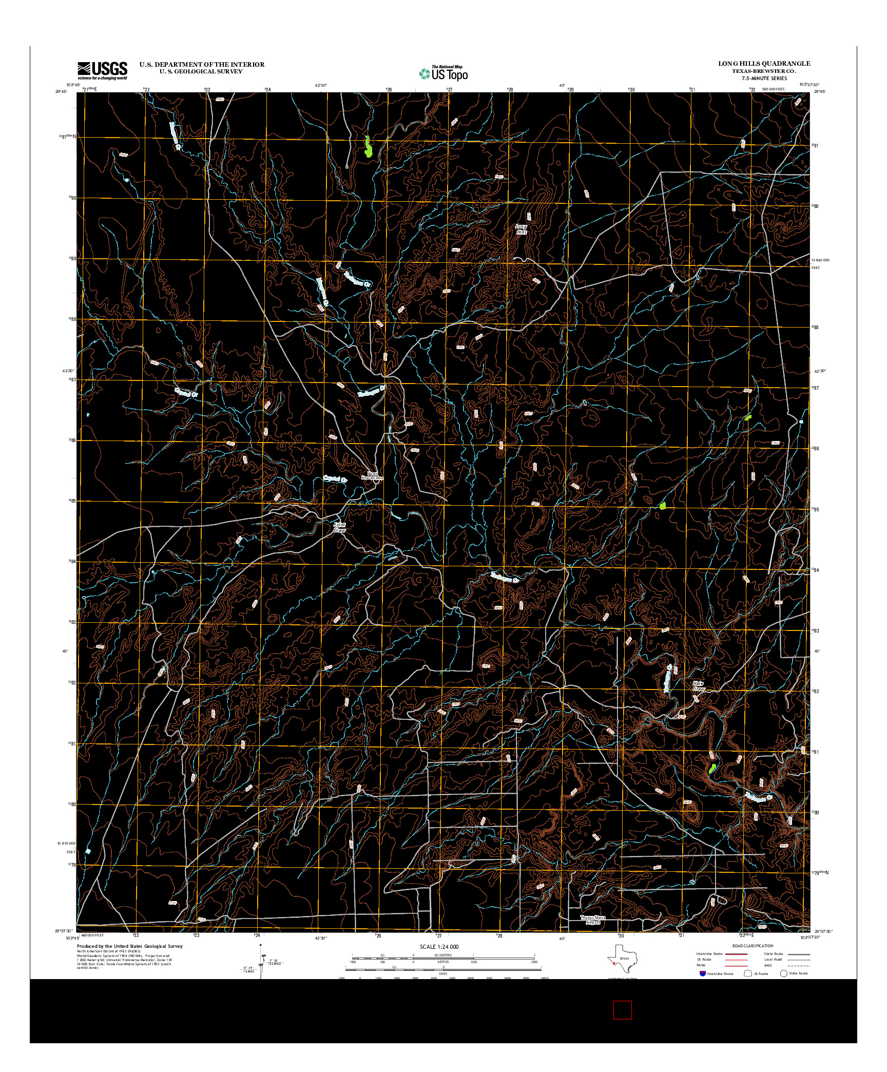 USGS US TOPO 7.5-MINUTE MAP FOR LONG HILLS, TX 2012