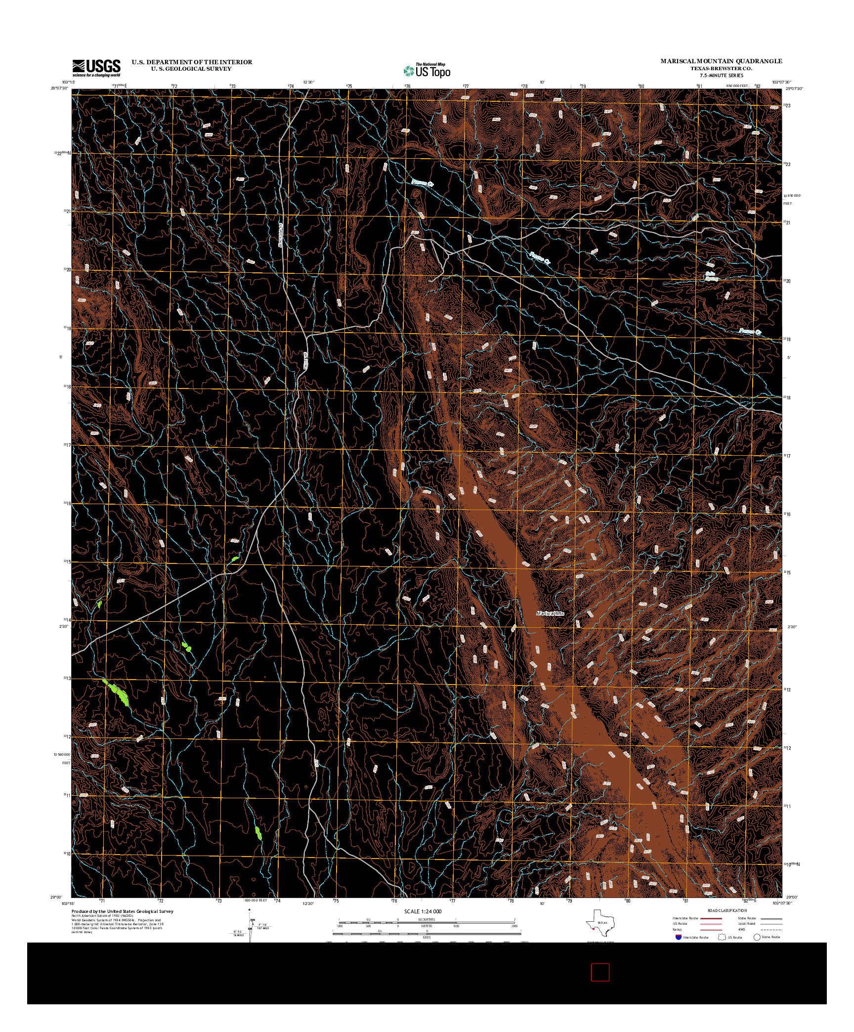 USGS US TOPO 7.5-MINUTE MAP FOR MARISCAL MOUNTAIN, TX 2012